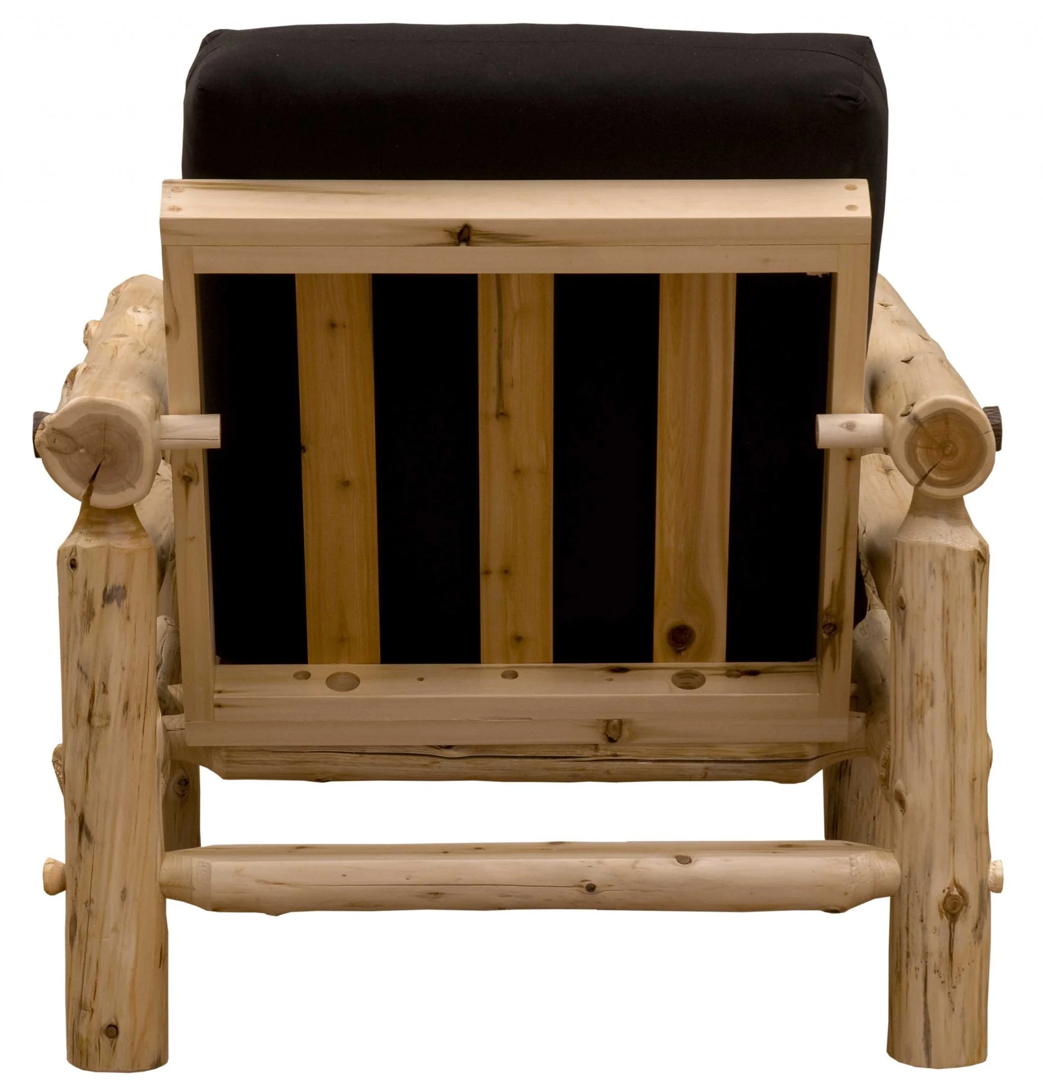 Authentic Log Cabin Natural Cedar Futon Chair And Ottoman Set By Homeroots - Image 4