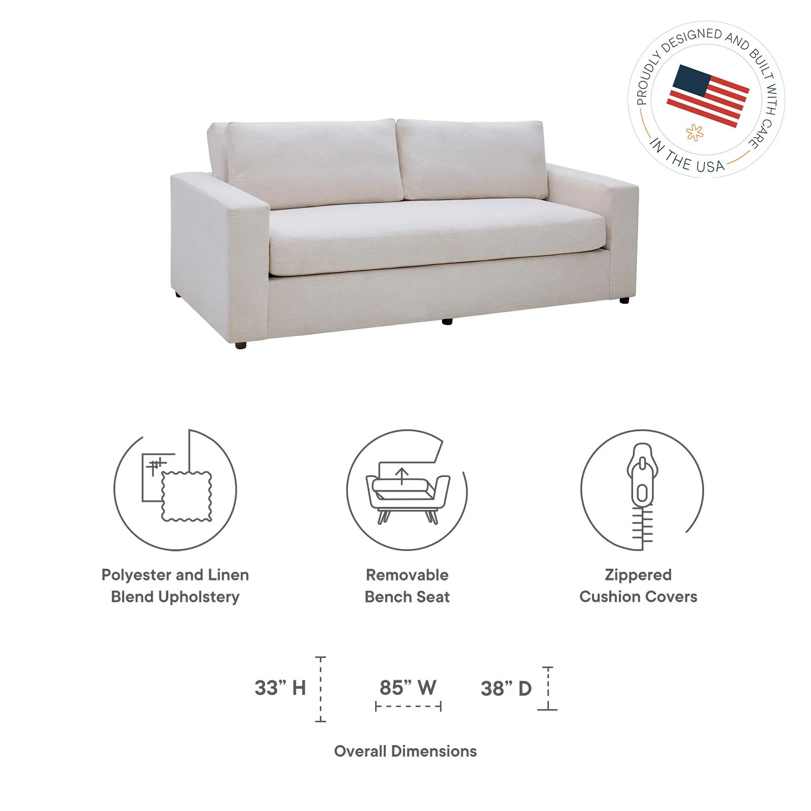 Avendale Linen Blend Sofa By Modway - EEI-6186 - Image 15