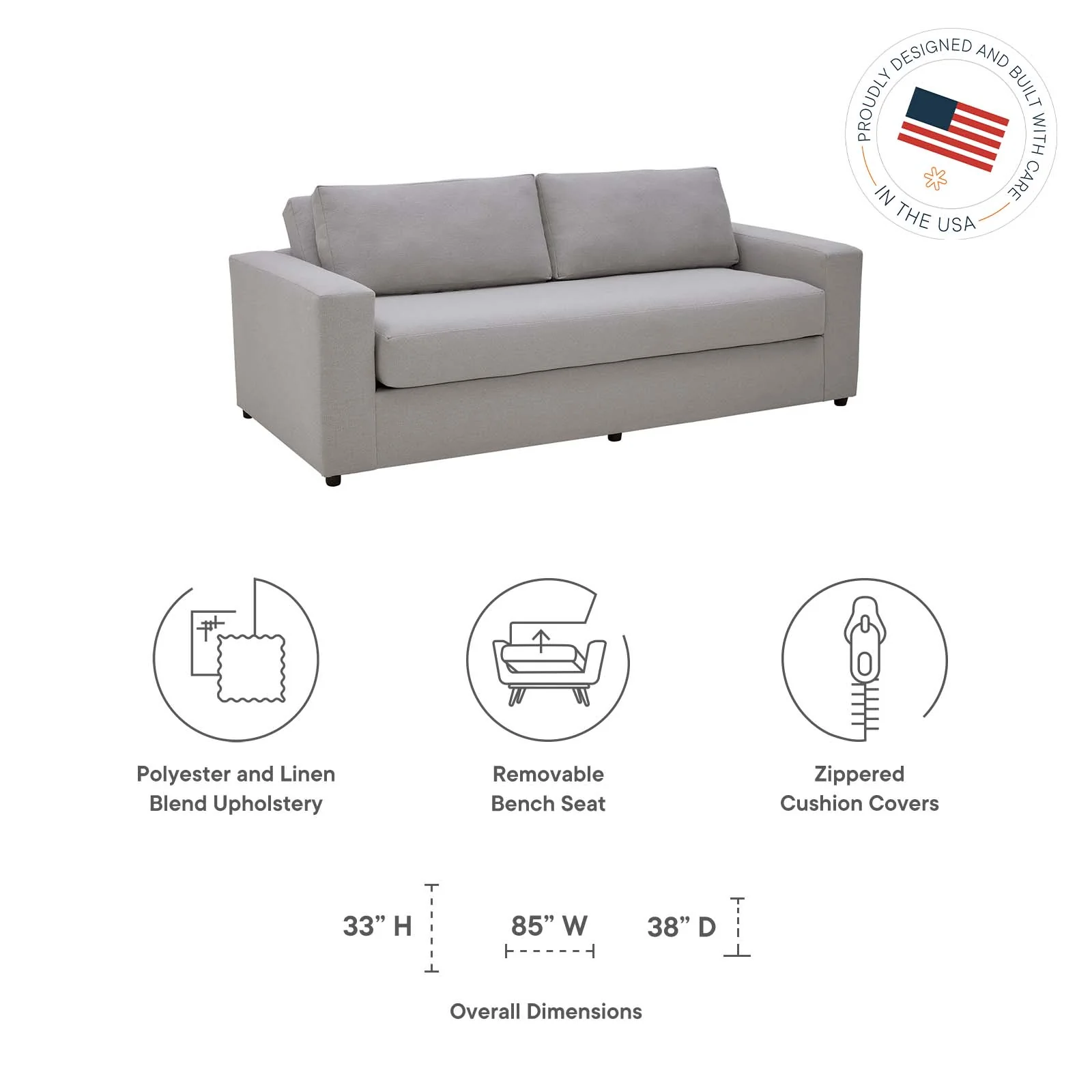 Avendale Linen Blend Sofa By Modway - EEI-6186 - Image 7