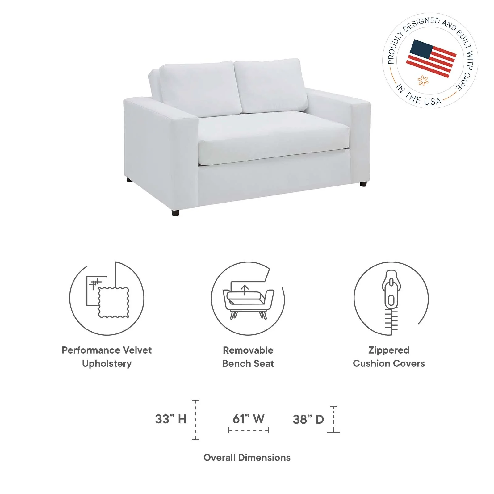Avendale Velvet Loveseat By Modway - EEI-6189 - Image 15