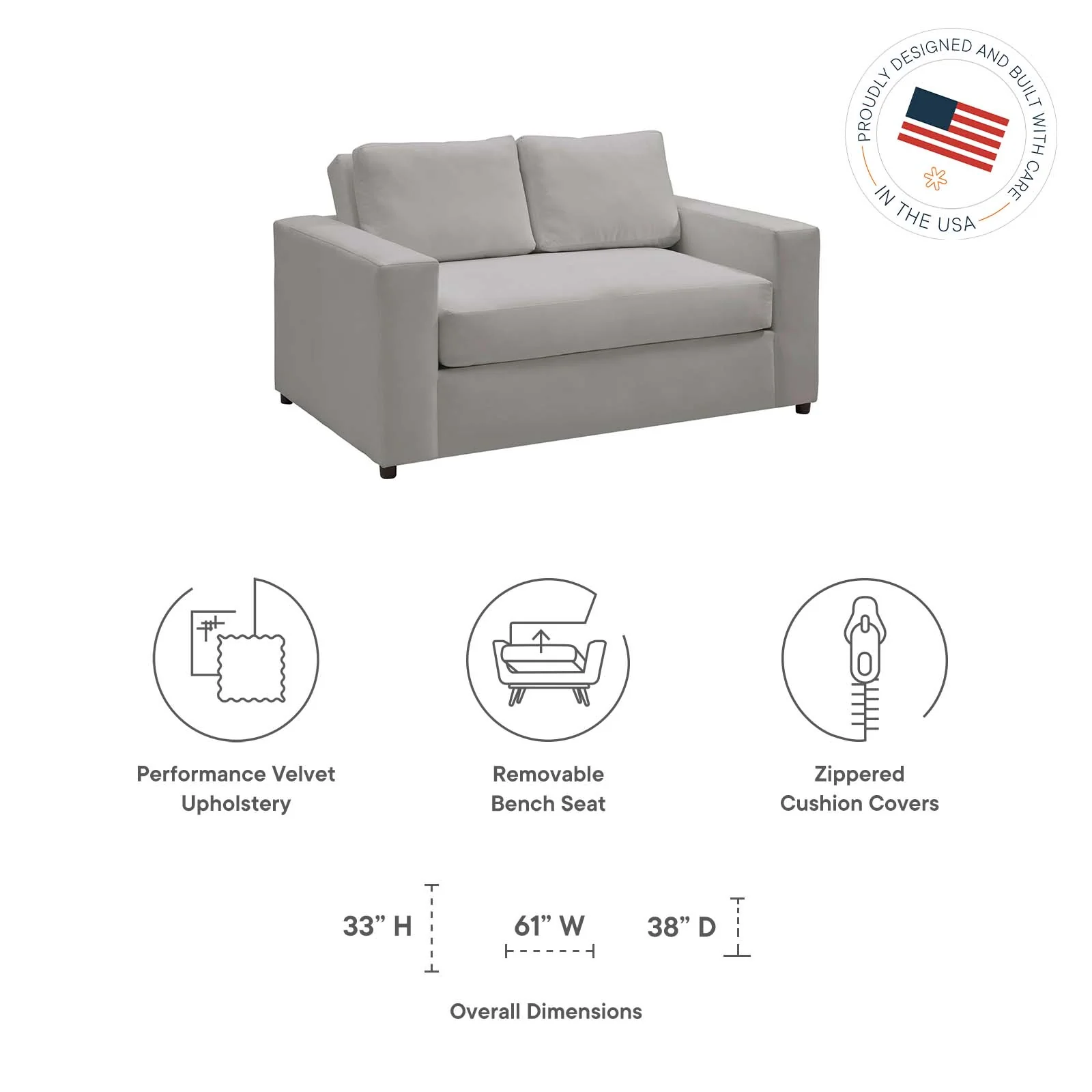Avendale Velvet Loveseat By Modway - EEI-6189 - Image 23