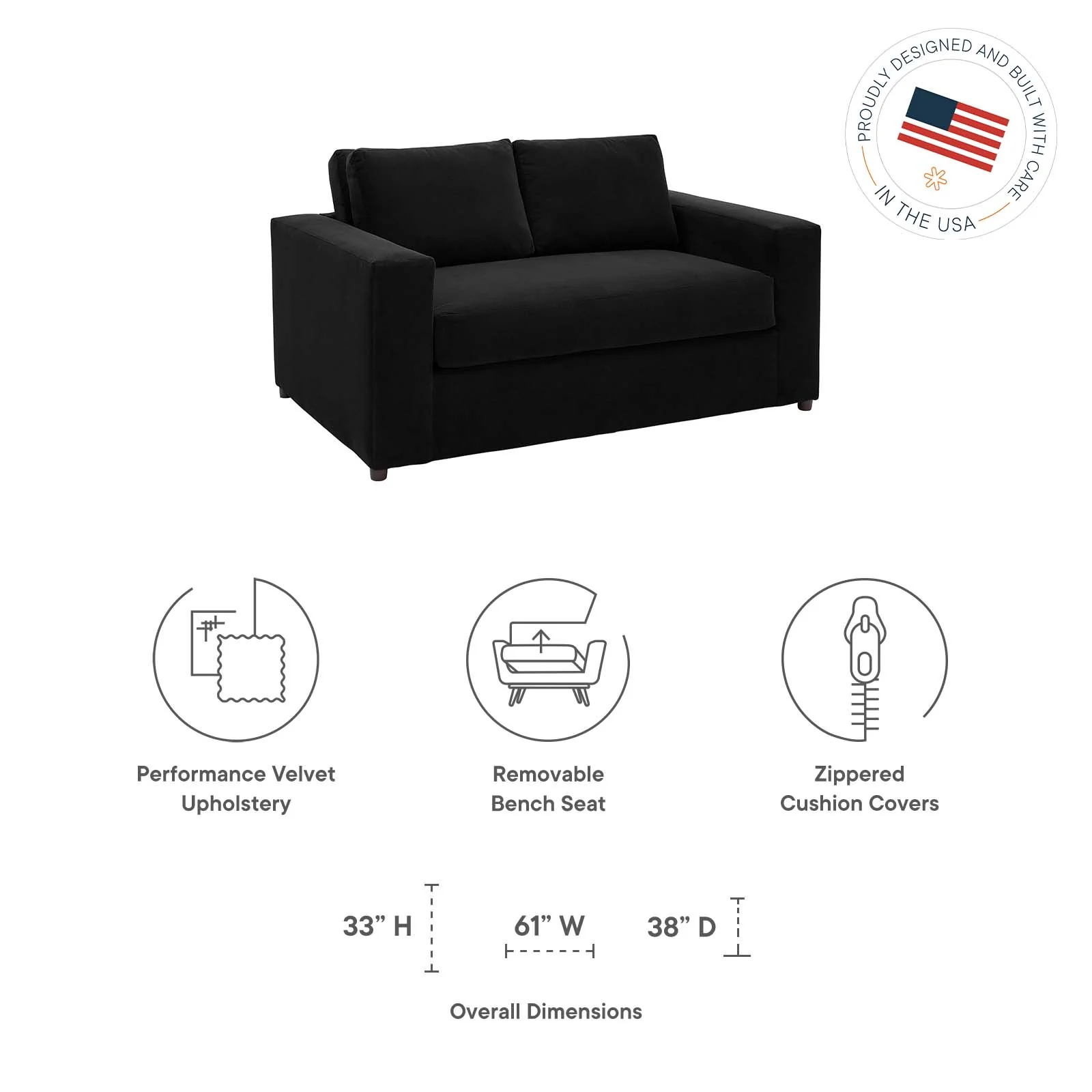 Avendale Velvet Loveseat By Modway - EEI-6189 - Image 31