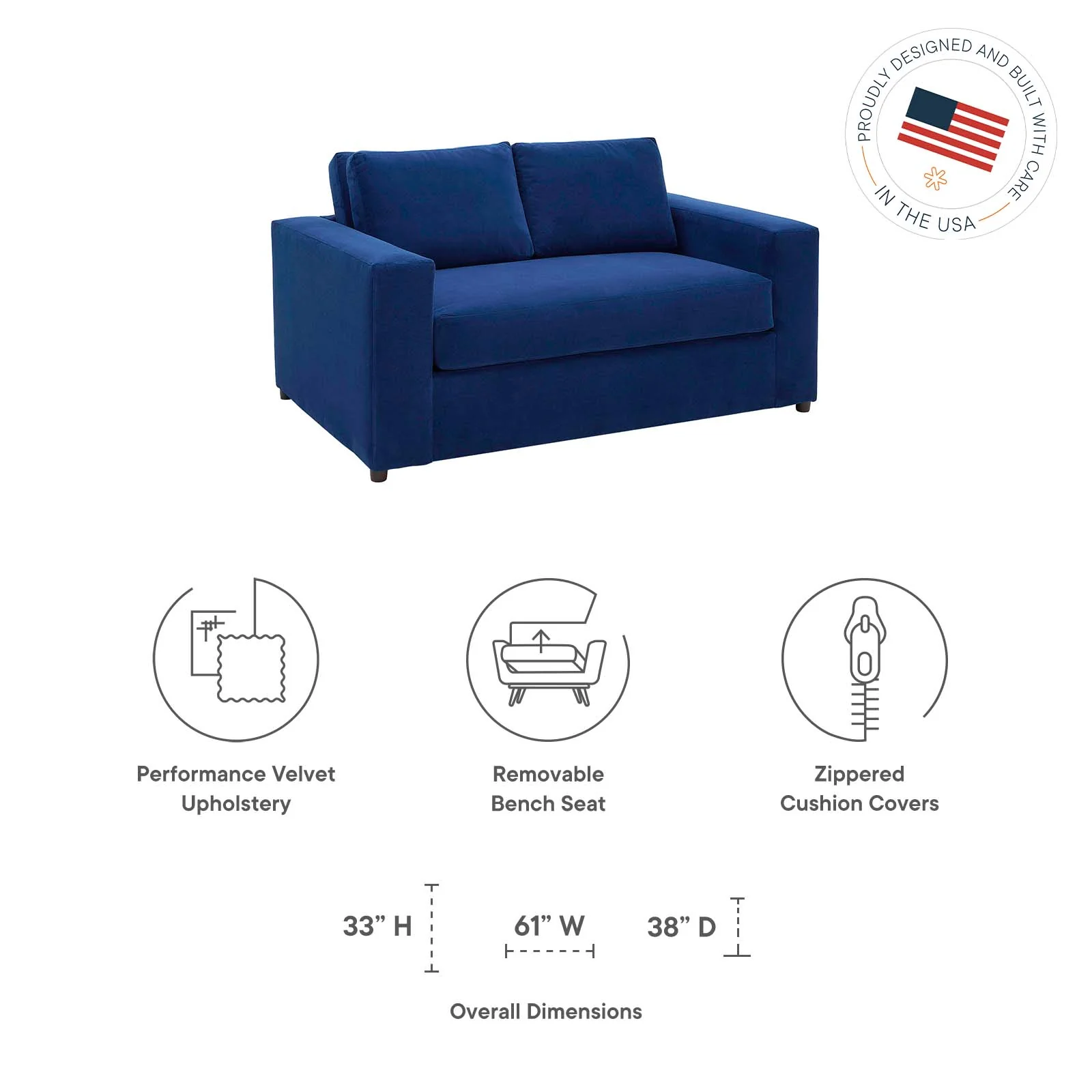 Avendale Velvet Loveseat By Modway - EEI-6189 - Image 7