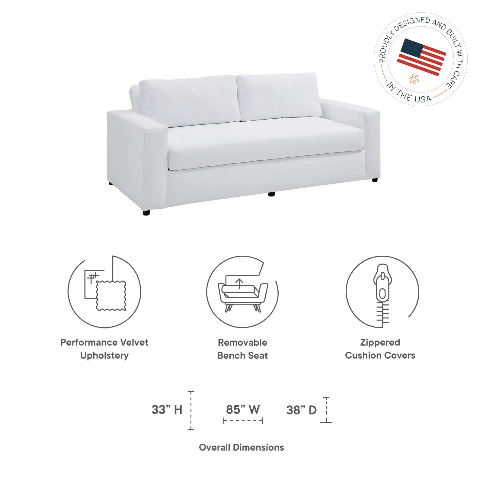 Avendale Velvet Sofa By Modway - EEI-6185 - Image 15