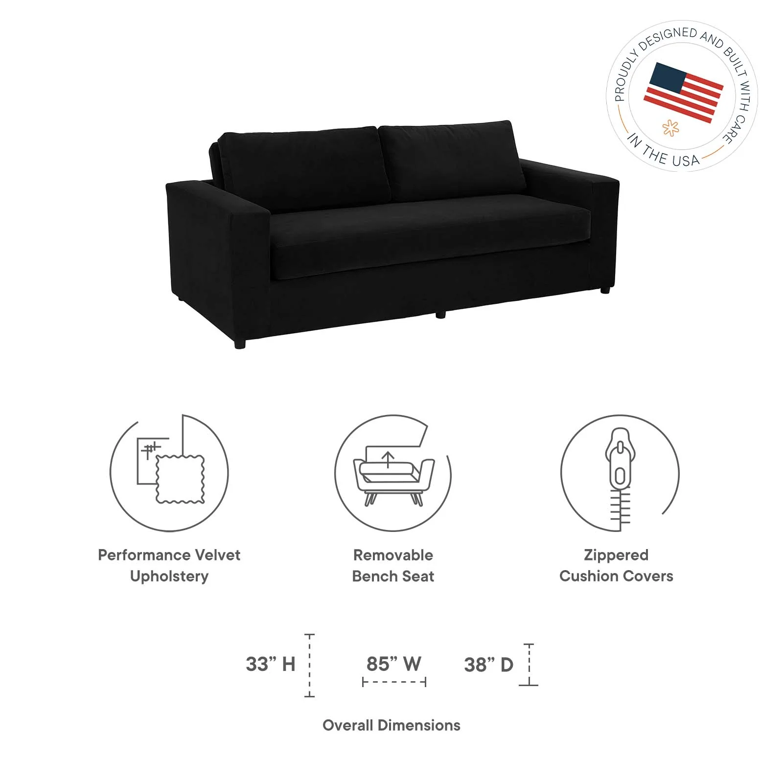 Avendale Velvet Sofa By Modway - EEI-6185 - Image 31