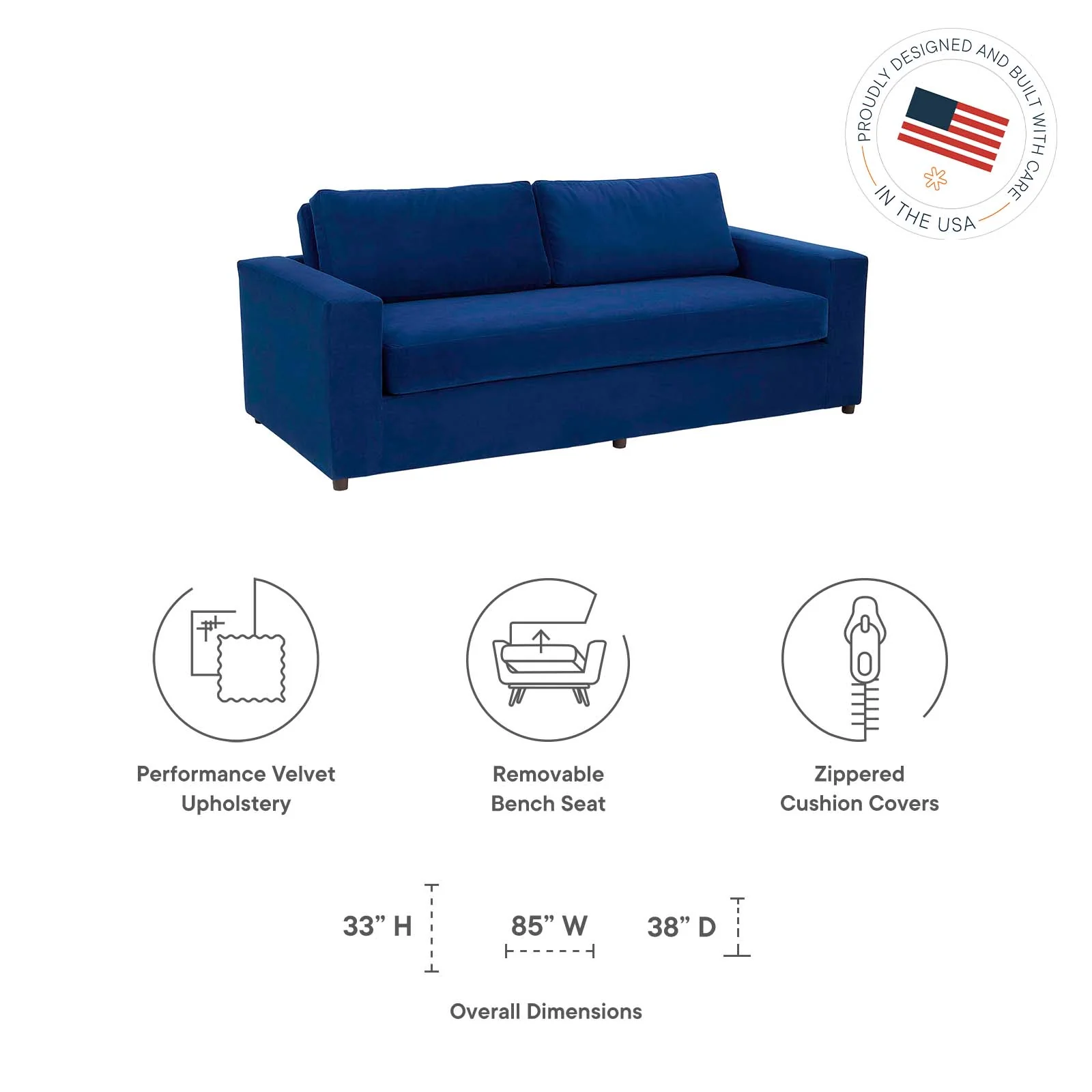 Avendale Velvet Sofa By Modway - EEI-6185 - Image 7