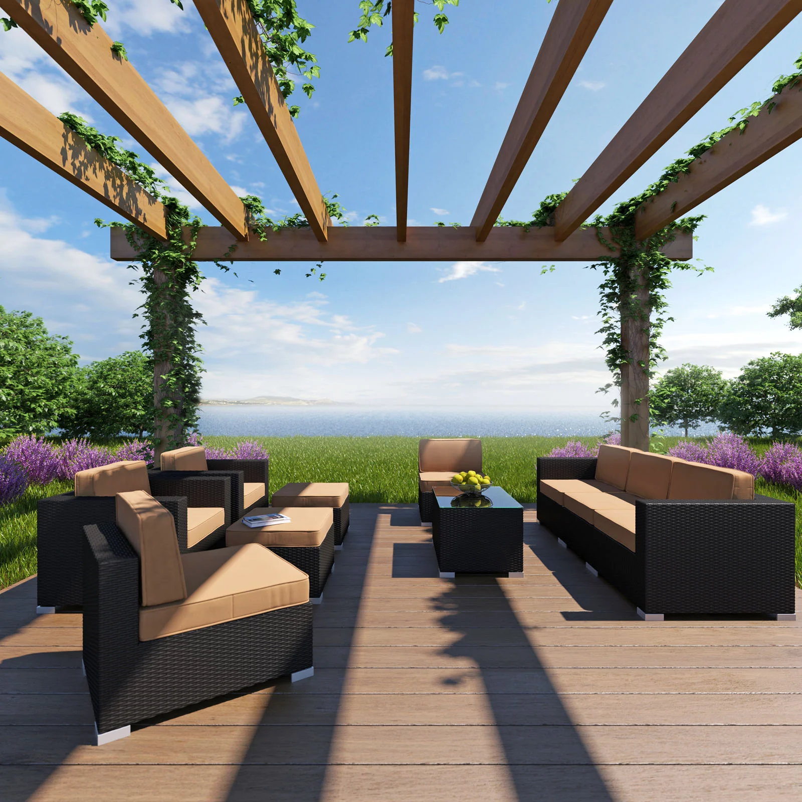 Avia 10 Piece Outdoor Patio Sectional Set By Modway - EEI-826 - Image 13