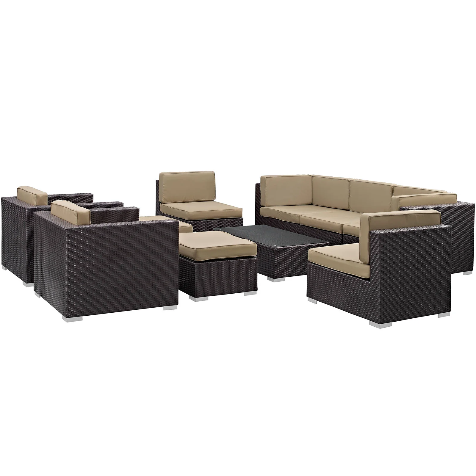Avia 10 Piece Outdoor Patio Sectional Set By Modway - EEI-826 - Image 14