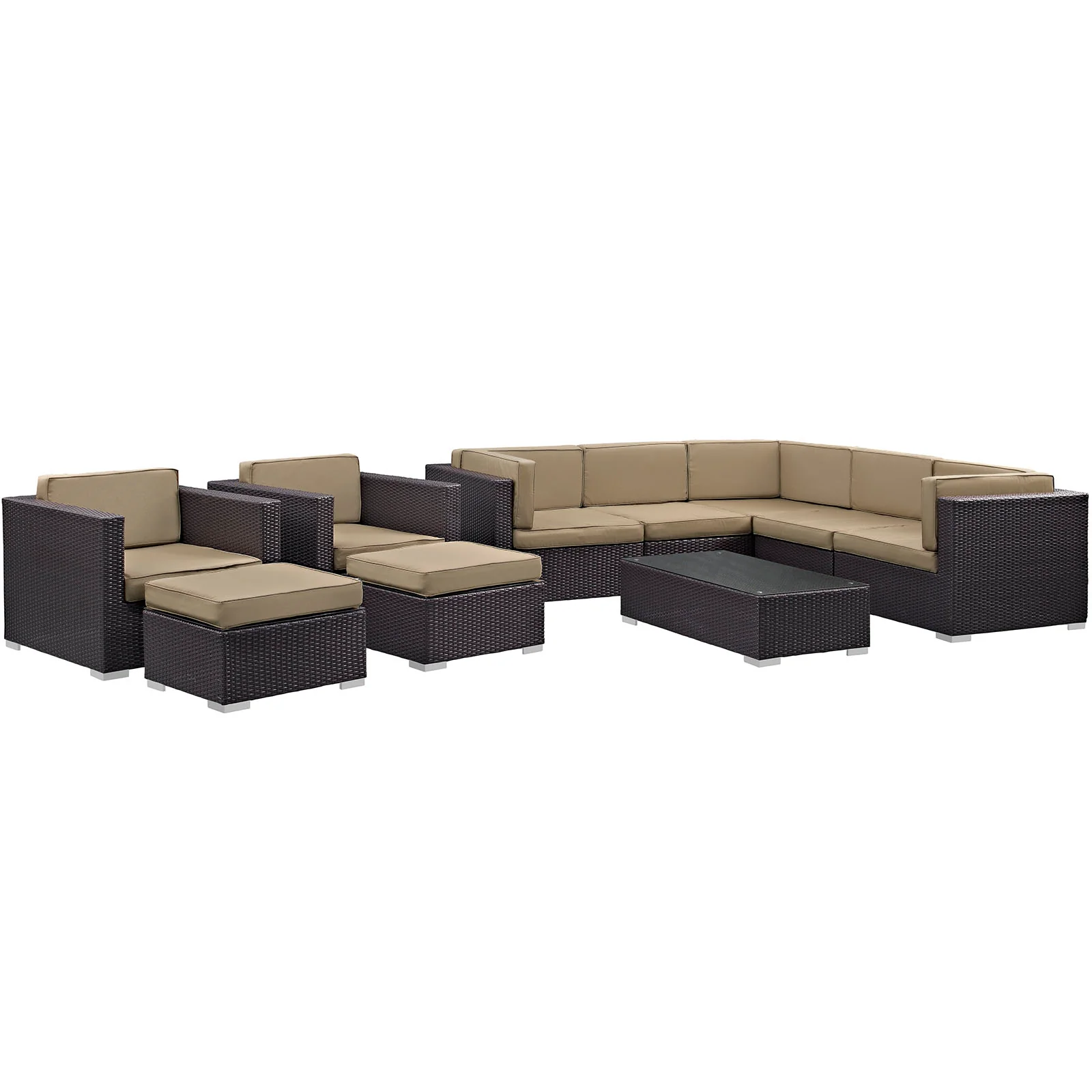 Avia 10 Piece Outdoor Patio Sectional Set By Modway - EEI-826 - Image 15