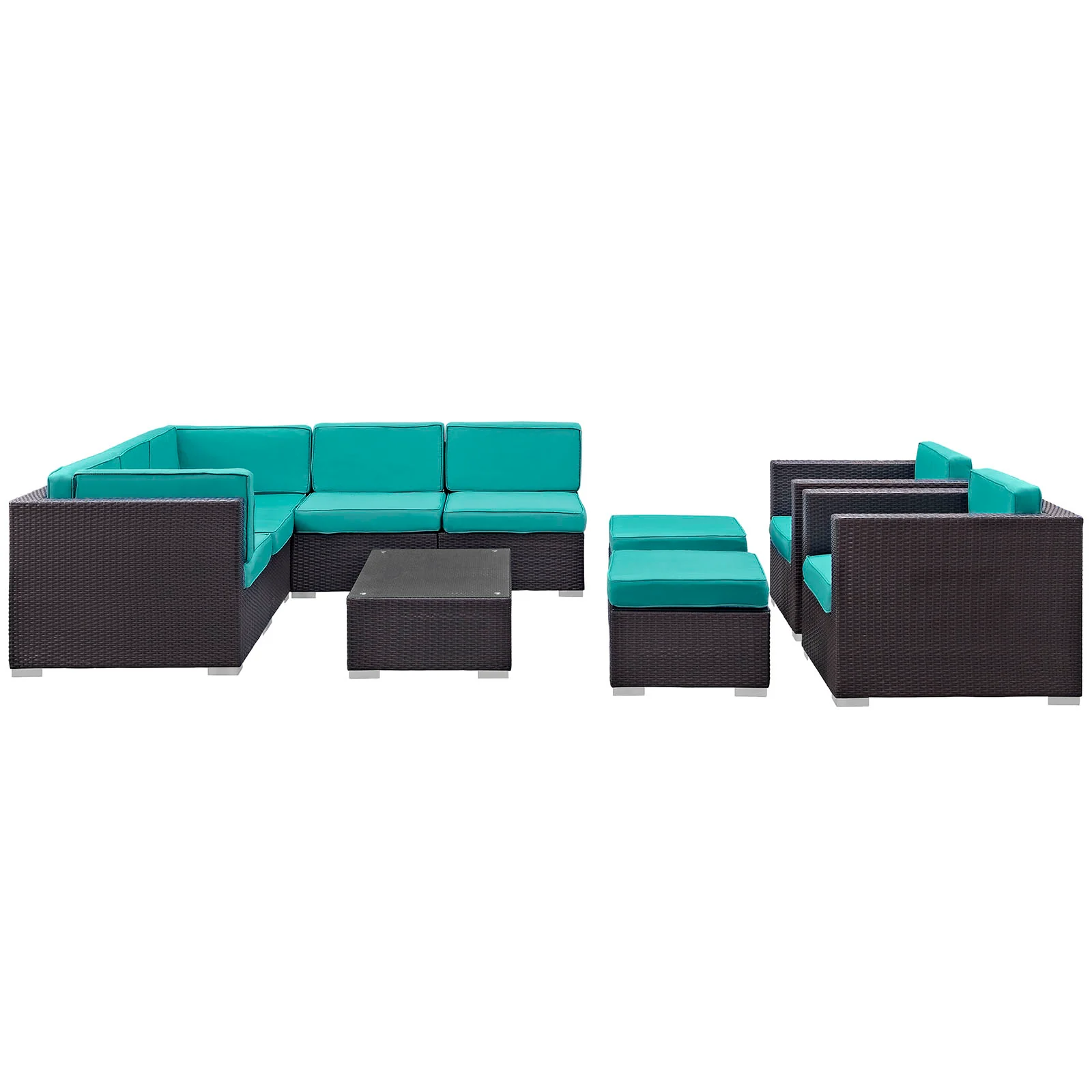 Avia 10 Piece Outdoor Patio Sectional Set By Modway - EEI-826 - Image 3