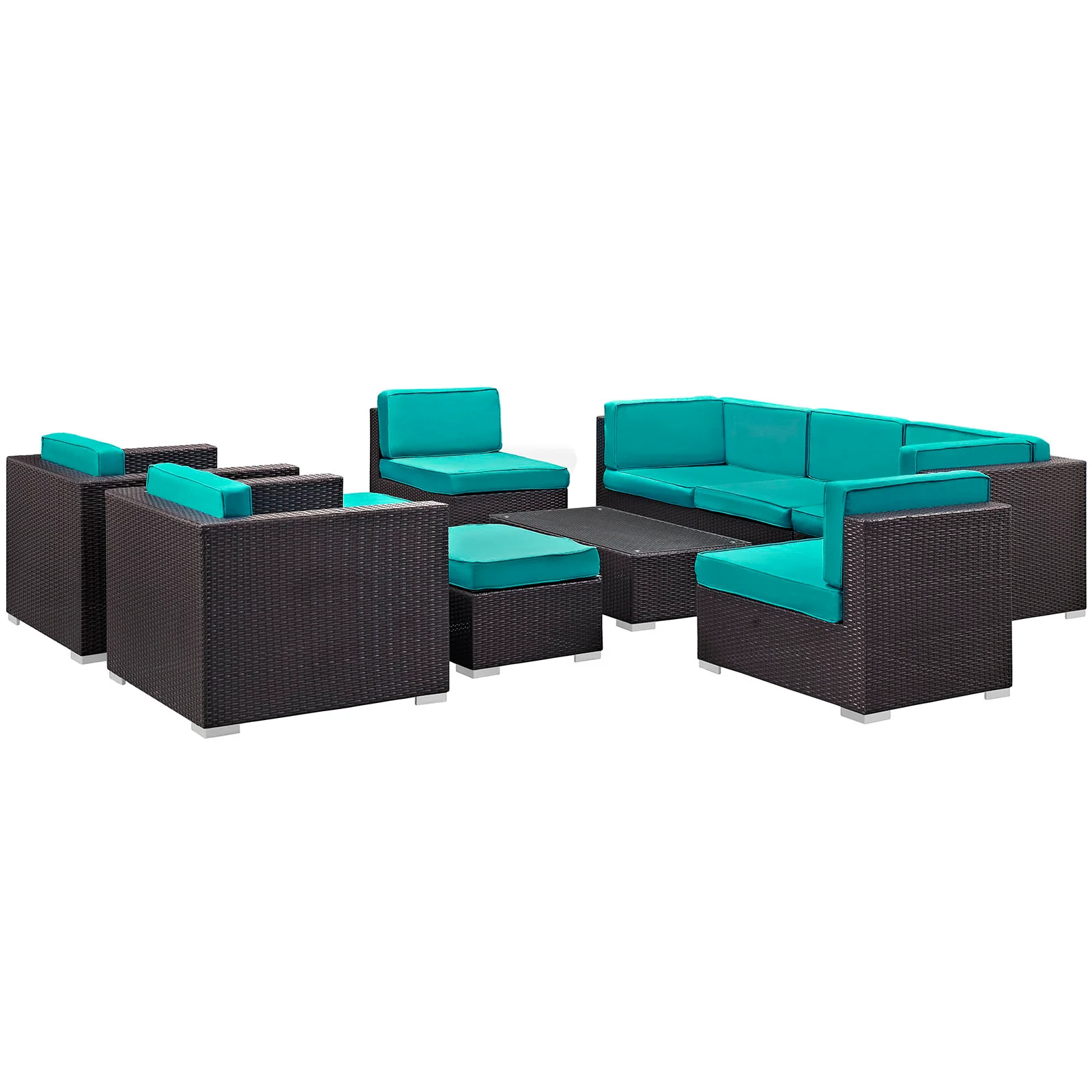 Avia 10 Piece Outdoor Patio Sectional Set By Modway - EEI-826 - Image 4