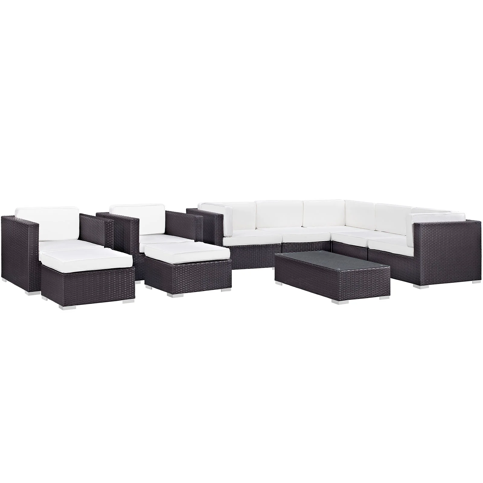 Avia 10 Piece Outdoor Patio Sectional Set By Modway - EEI-826 - Image 6