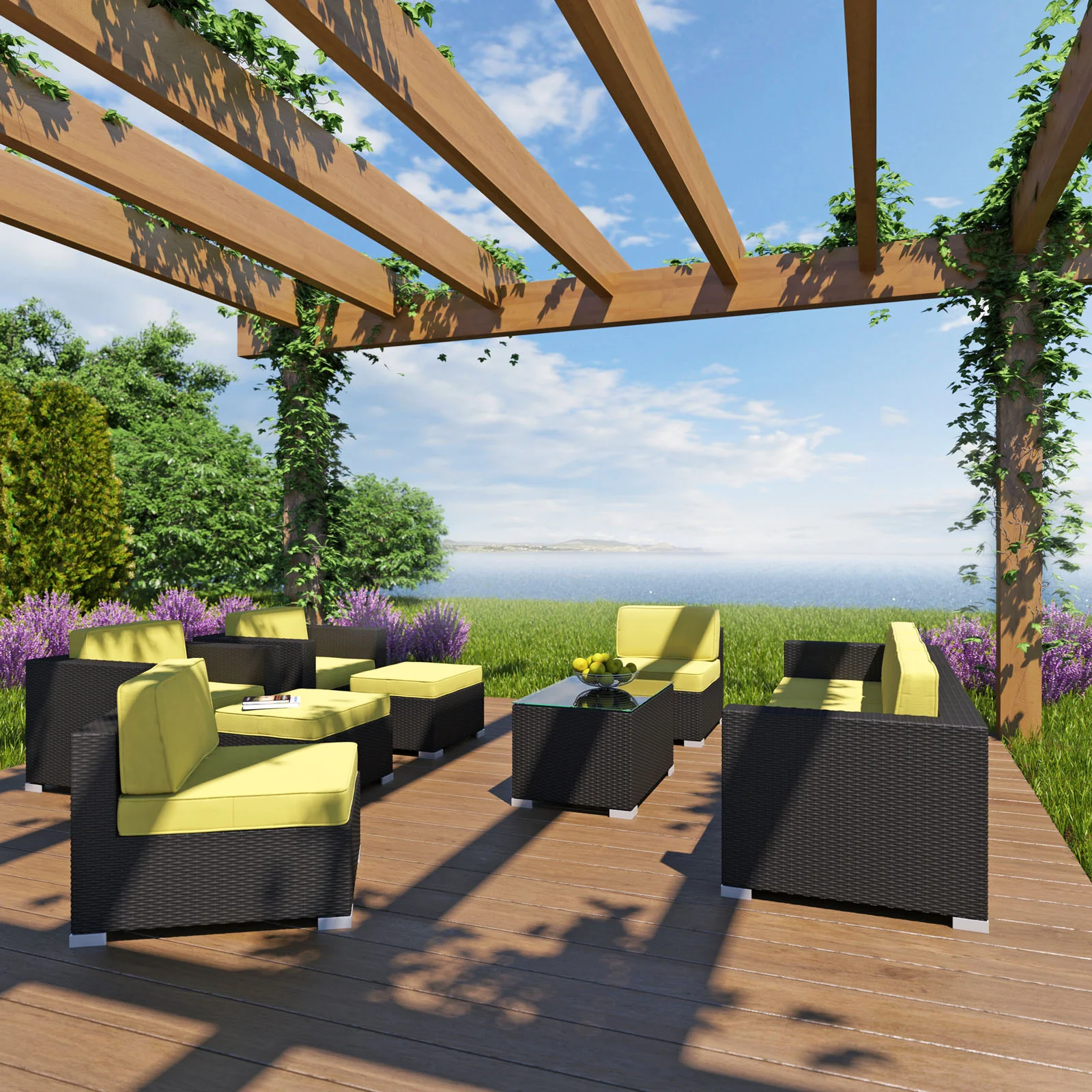 Avia 10 Piece Outdoor Patio Sectional Set By Modway - EEI-826 - Image 9