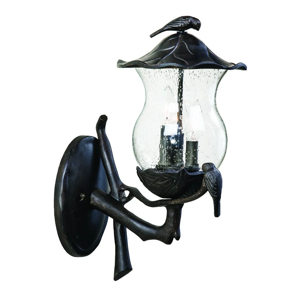 Avian 3-Light Black Coral Wall Light With Seeded Glass By Homeroots - Image 2