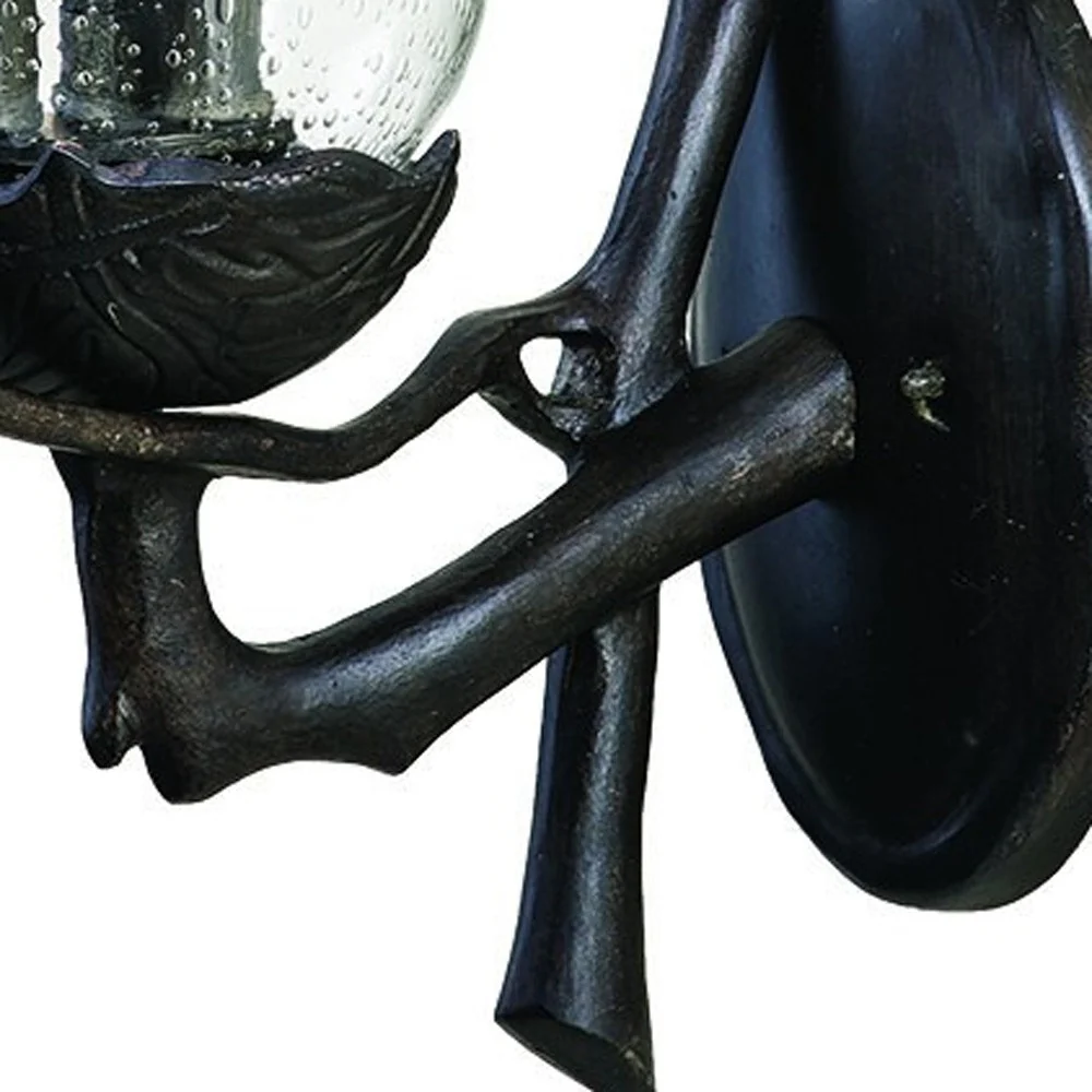 Avian 3-Light Black Coral Wall Light With Seeded Glass By Homeroots - Image 4