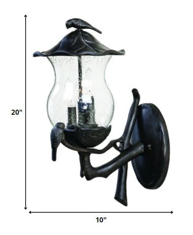 Avian 3-Light Black Coral Wall Light With Seeded Glass By Homeroots - Image 5