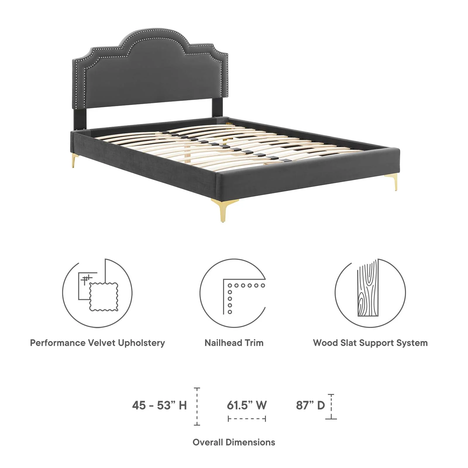Aviana Performance Velvet Queen Bed By Modway - MOD-6819 - Image 10
