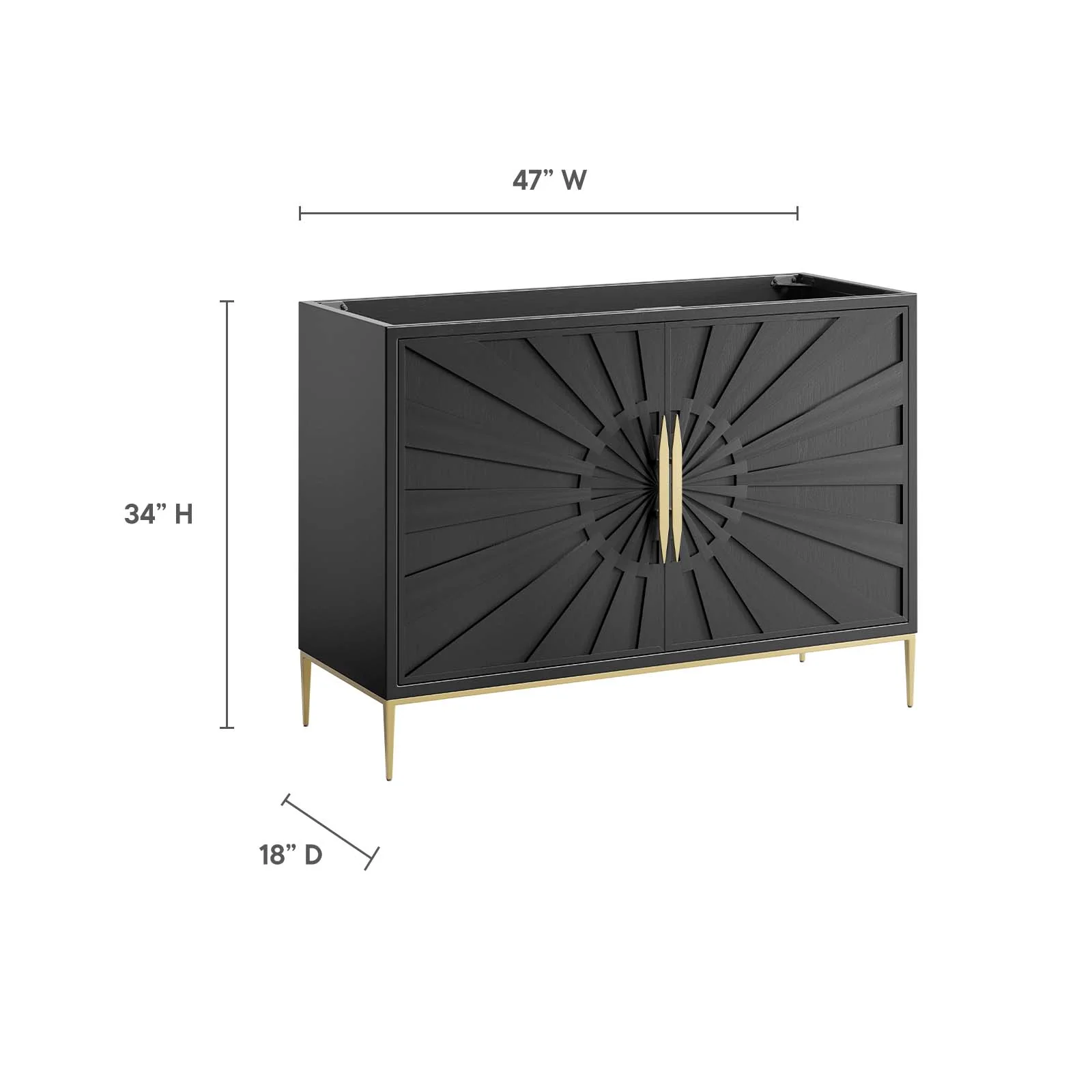 Awaken 48" Double or Single Sink Compatible (Not Included) Bathroom Vanity Cabinet By Modway - EEI-6163 - Image 8