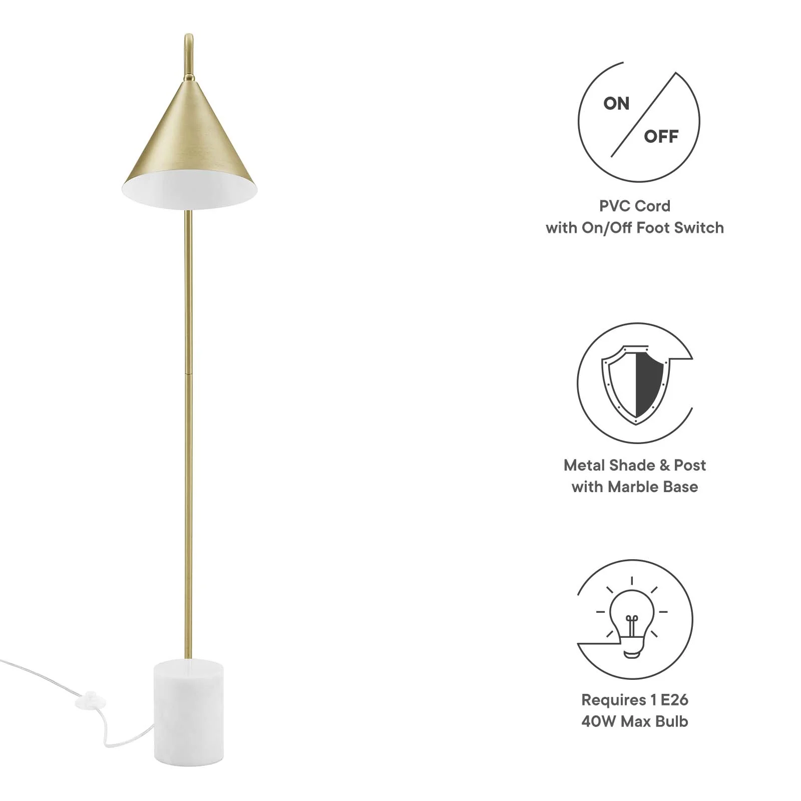 Ayla Marble Base Floor Lamp By Modway - EEI-6531 - Image 16