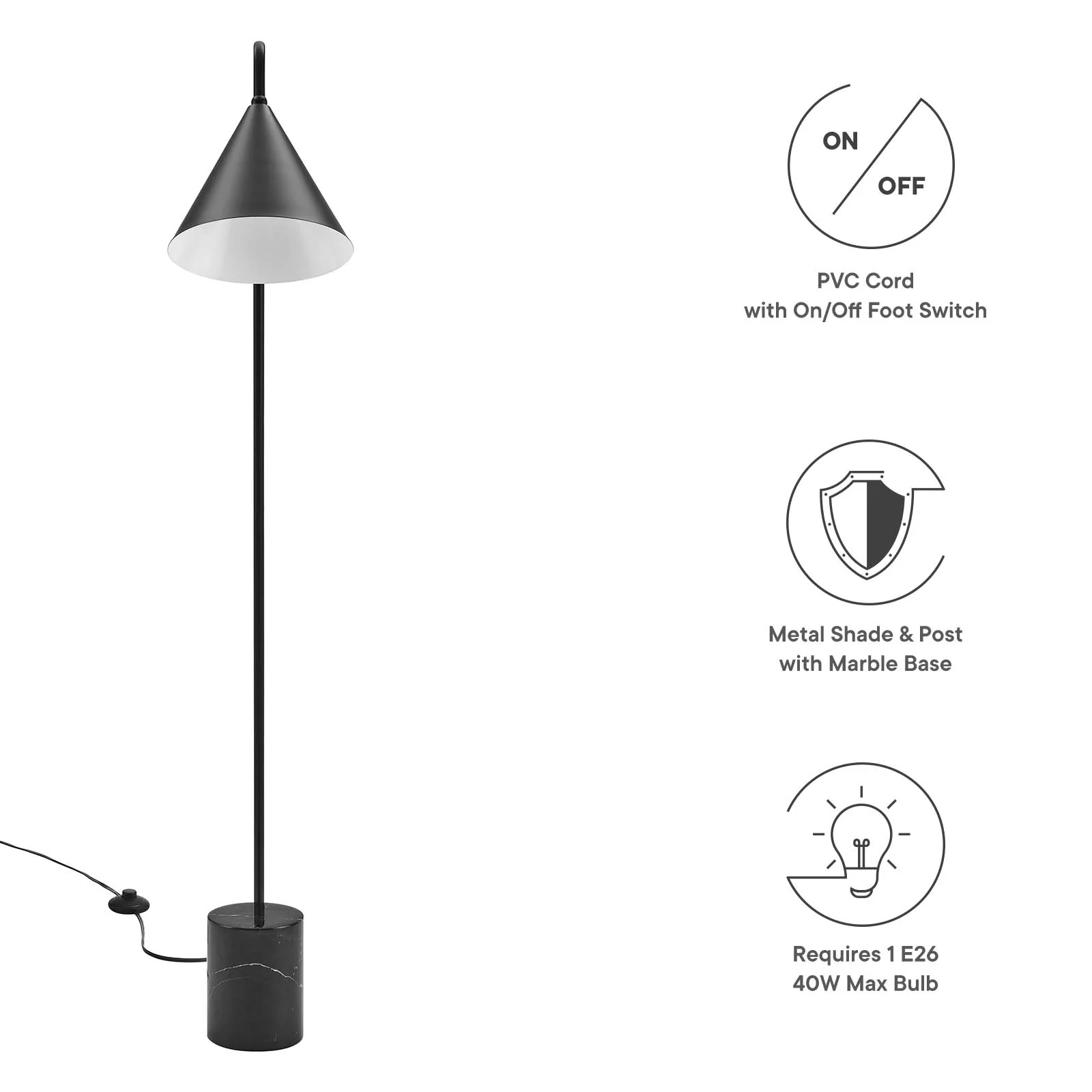 Ayla Marble Base Floor Lamp By Modway - EEI-6531 - Image 8