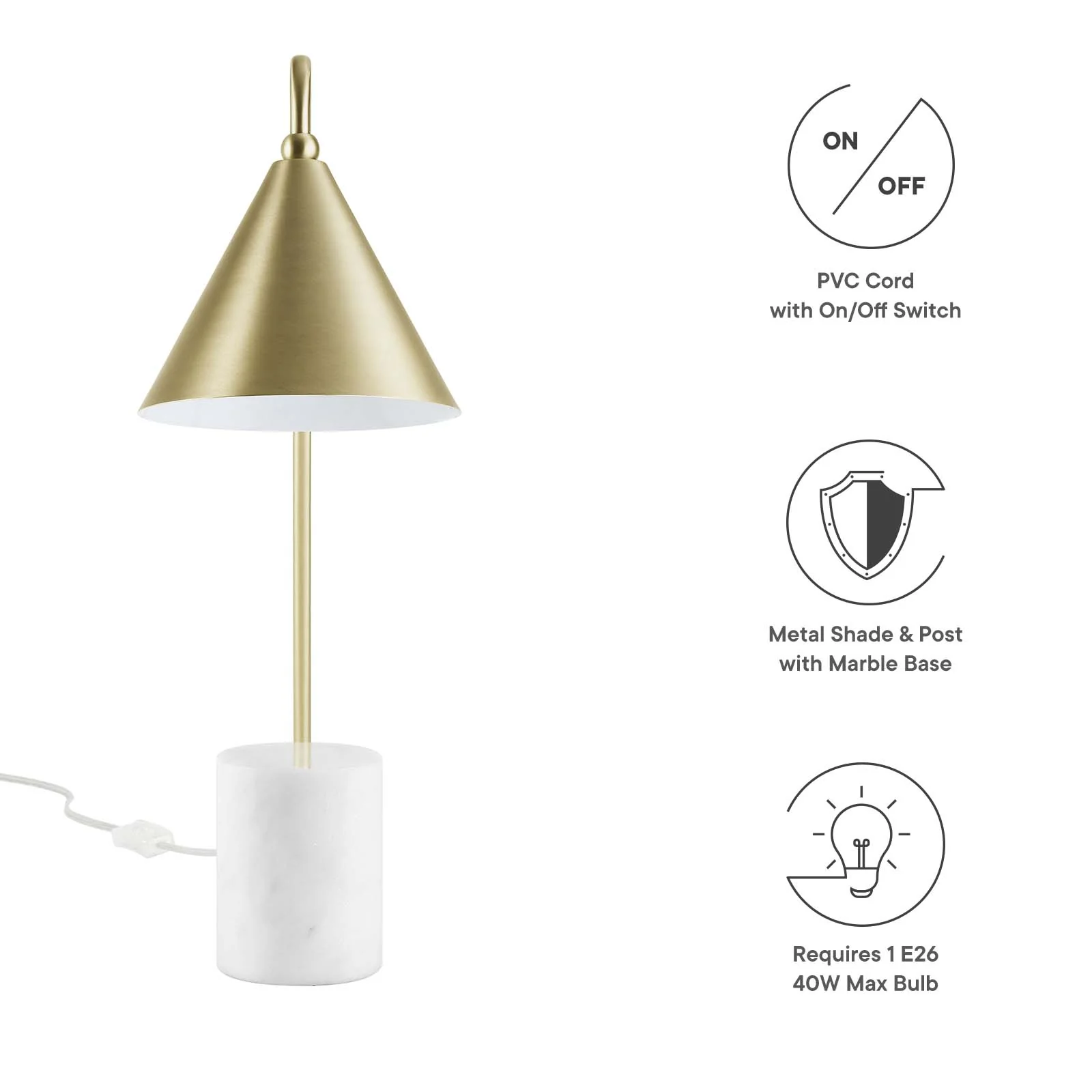 Ayla Marble Base Table Lamp By Modway - EEI-6530 - Image 16