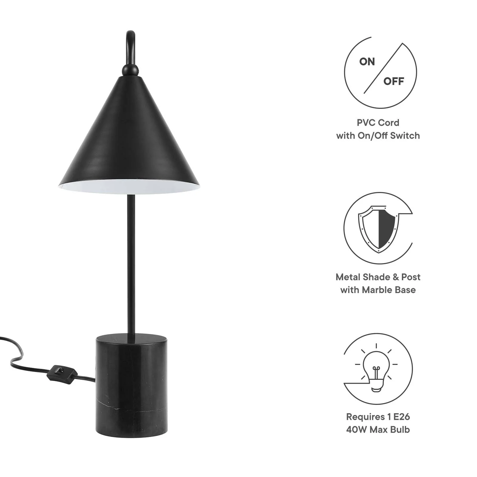 Ayla Marble Base Table Lamp By Modway - EEI-6530 - Image 8
