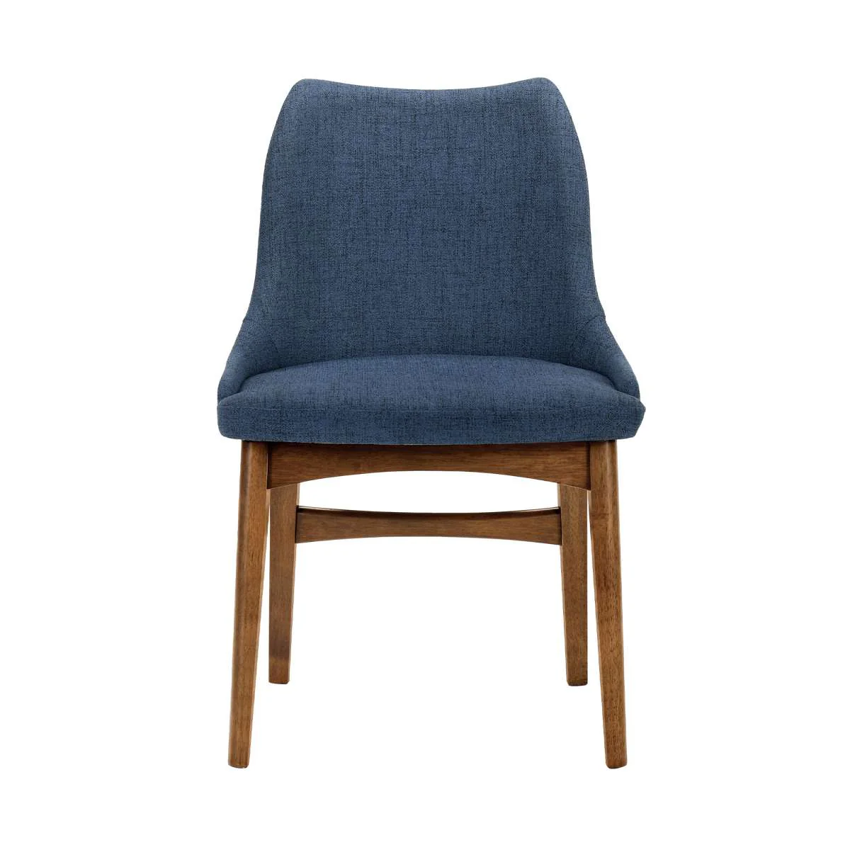 Azalea Blue Fabric and Walnut Wood Dining Side Chairs - Set of 2 By Armen Living - Image 4