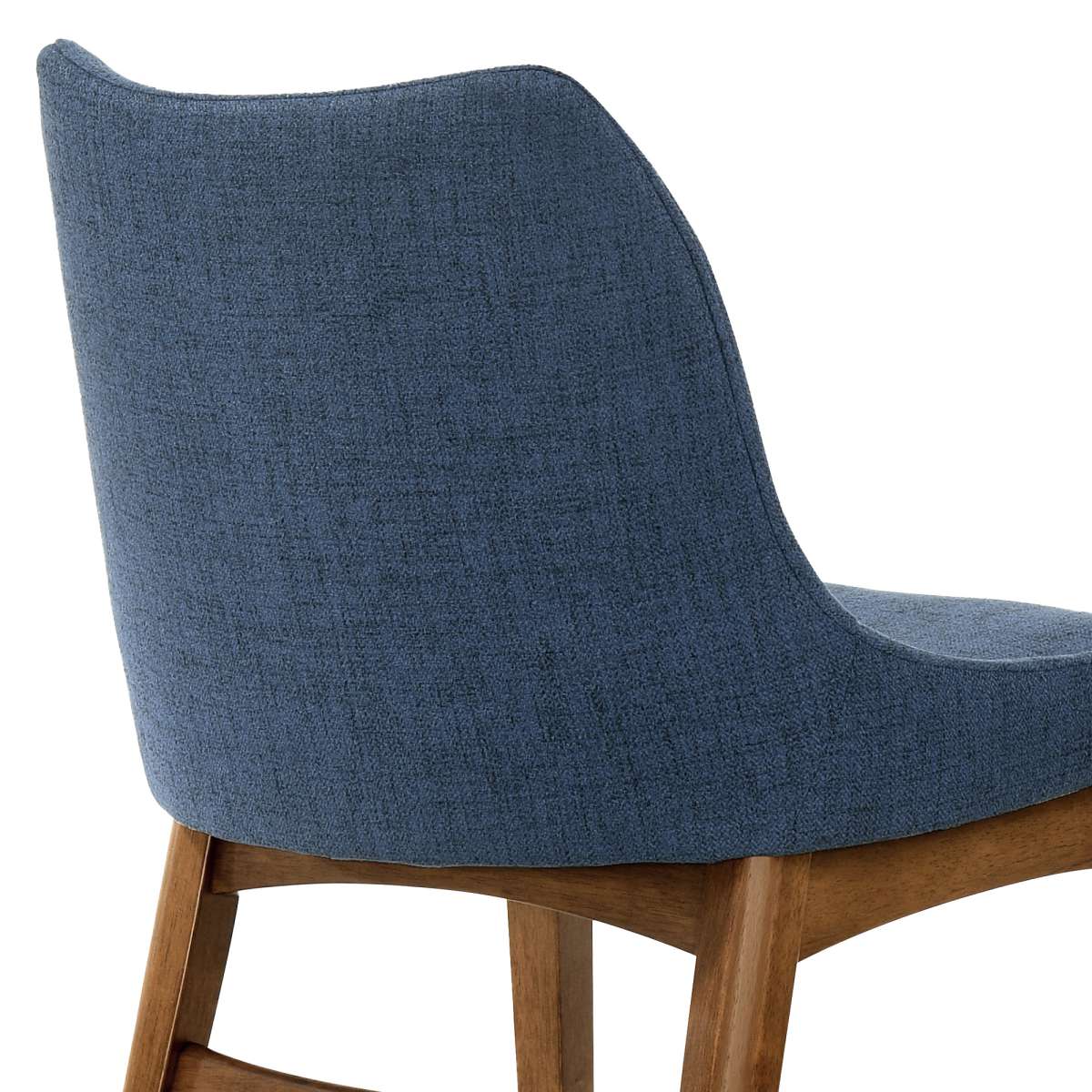 Azalea Blue Fabric and Walnut Wood Dining Side Chairs - Set of 2 By Armen Living - Image 7
