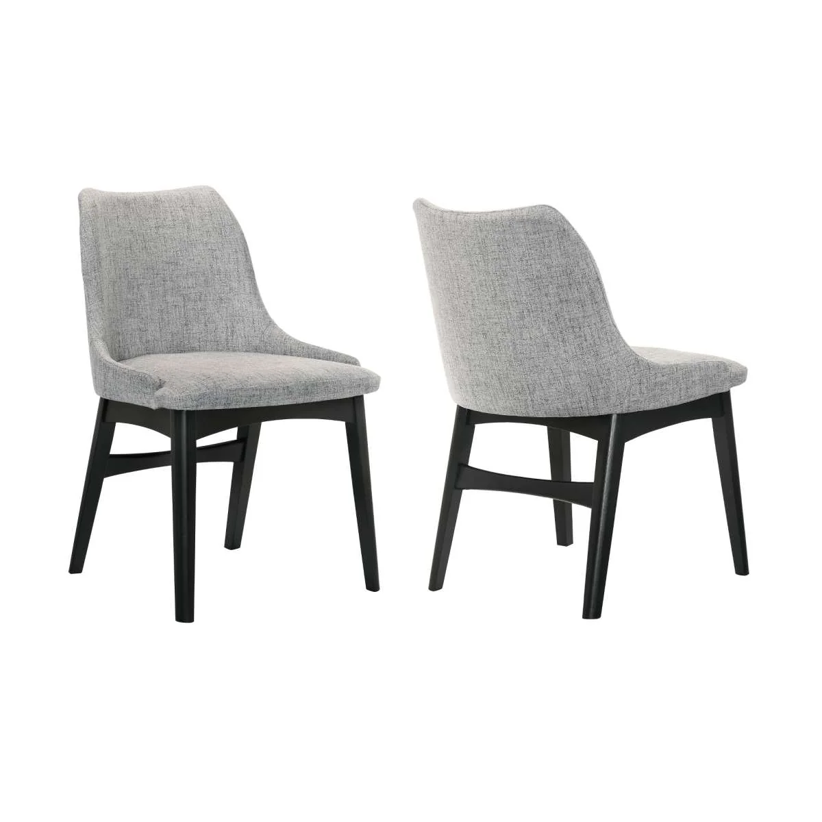 Azalea Gray Fabric and Black Wood Dining Side Chairs - Set of 2 By Armen Living - Image 2