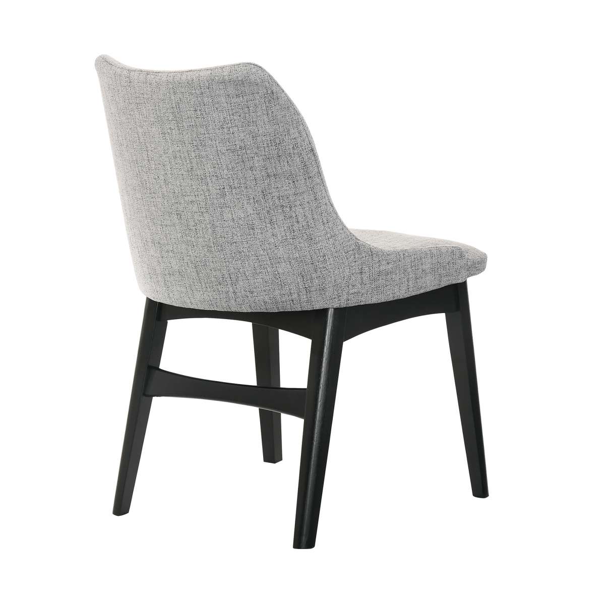 Azalea Gray Fabric and Black Wood Dining Side Chairs - Set of 2 By Armen Living - Image 4
