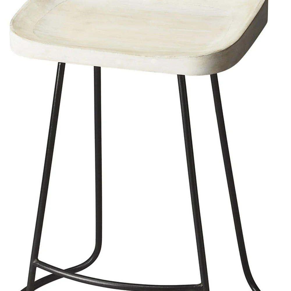 Backless Wood Counter Stool By Homeroots - Image 4