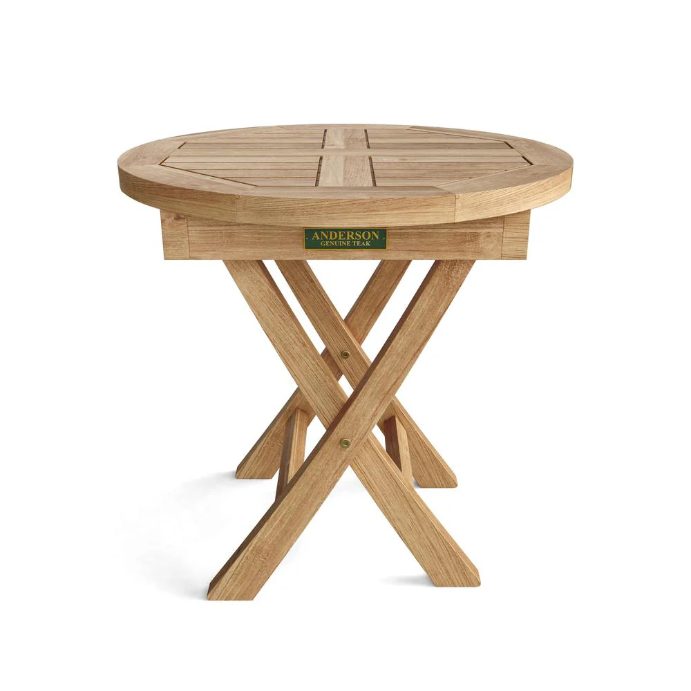 Bahama 20" Mini Side Round Folding Table By Anderson Teak - Image 2