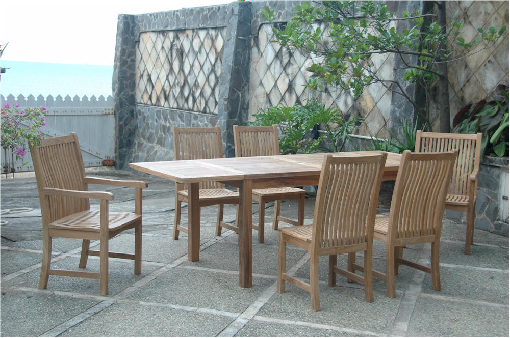 Bahama 95" Rectangular Table W/ Double Leaf Extensions By Anderson Teak - Image 4