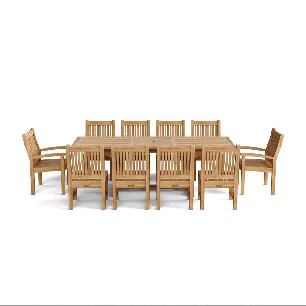 Bahama Sahara 11-Pieces 8' Rectangular Dining Set By Anderson Teak - Image 2