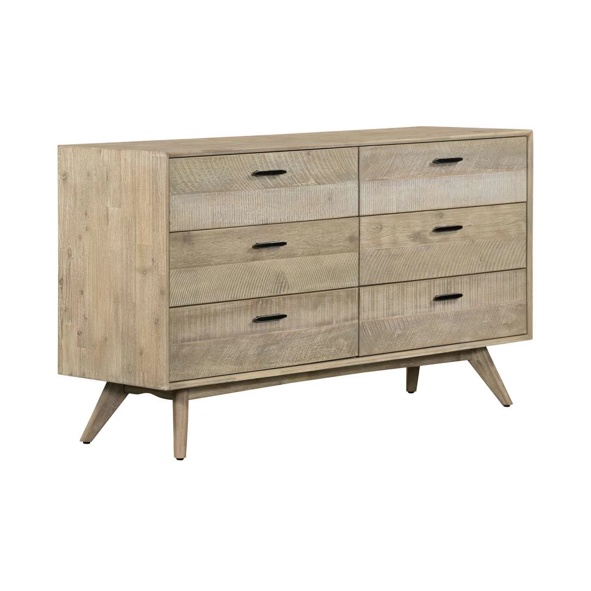 Baly 3 Piece Acacia Queen Platform Bed and Nightstands Bedroom Set By Armen Living - Image 5