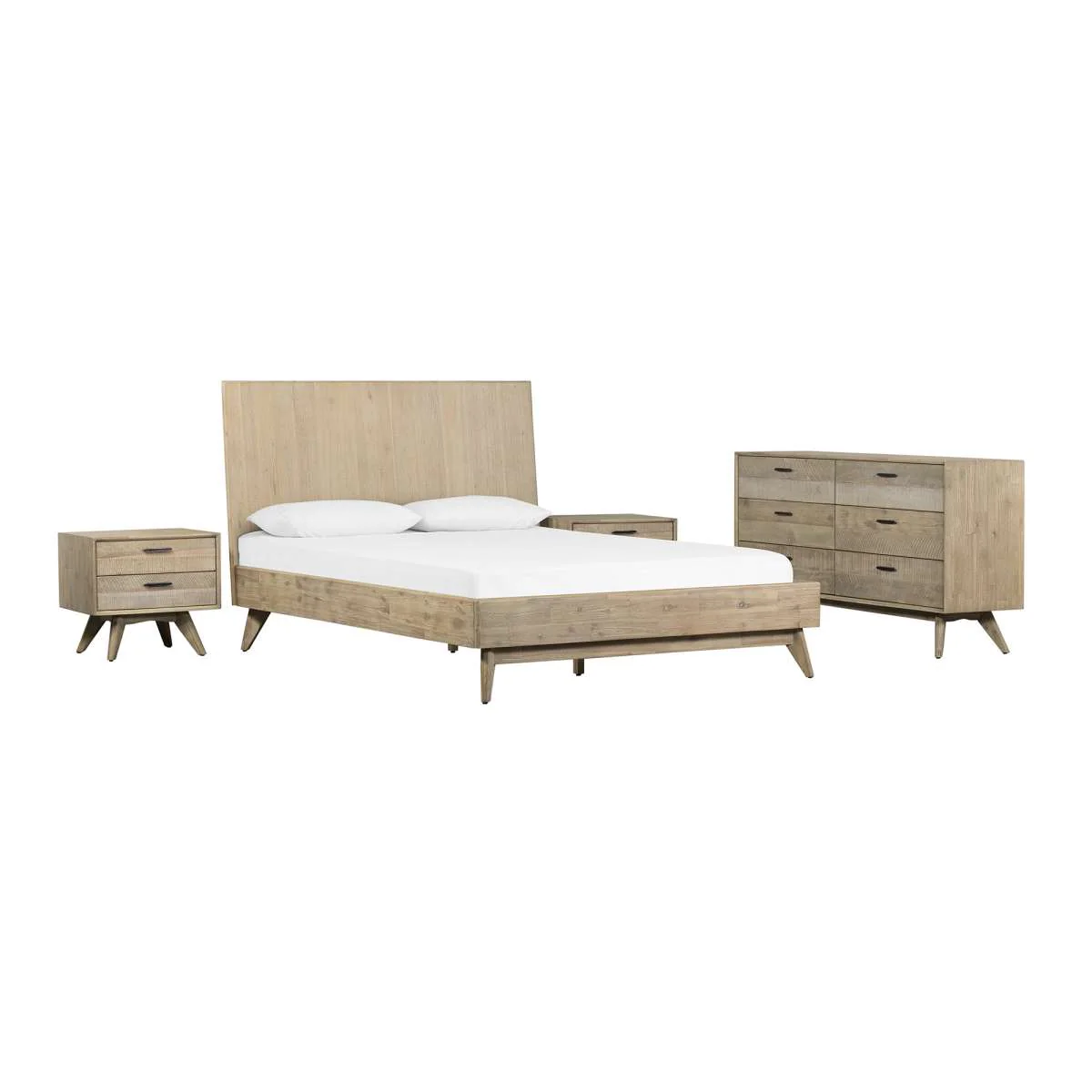 Baly 4 Piece Acacia King Platform Bedroom Set with Dresser and Nightstands By Armen Living - Image 2