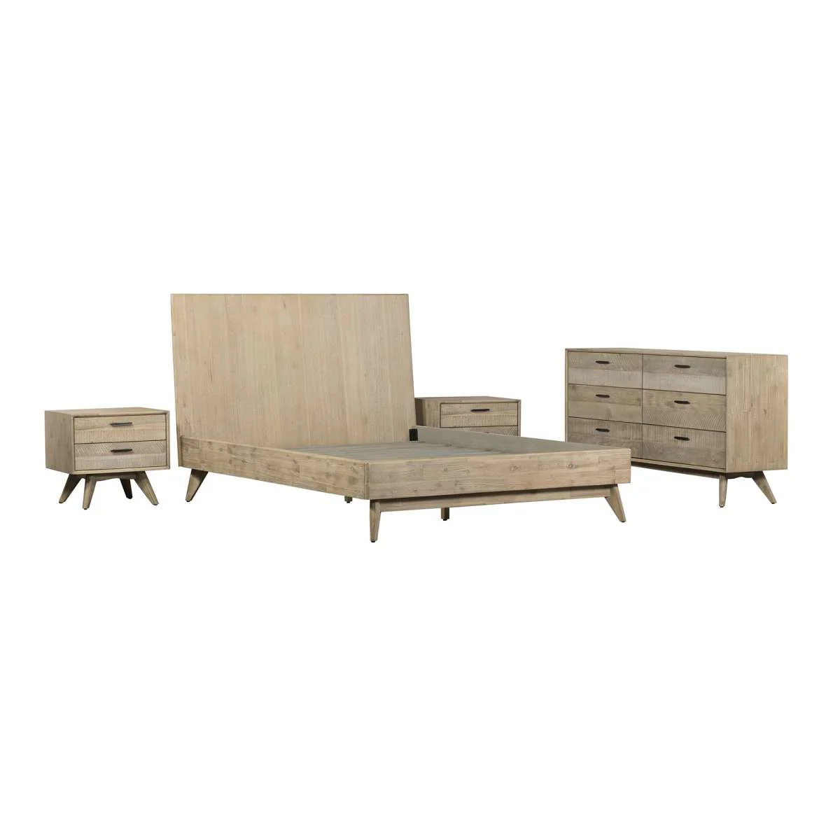 Baly 4 Piece Acacia King Platform Bedroom Set with Dresser and Nightstands By Armen Living - Image 3