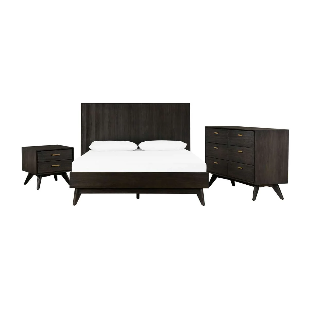 Baly 4 Piece Acacia Queen Loft Bedroom Set with Dresser and Nightstands By Armen Living - Image 2