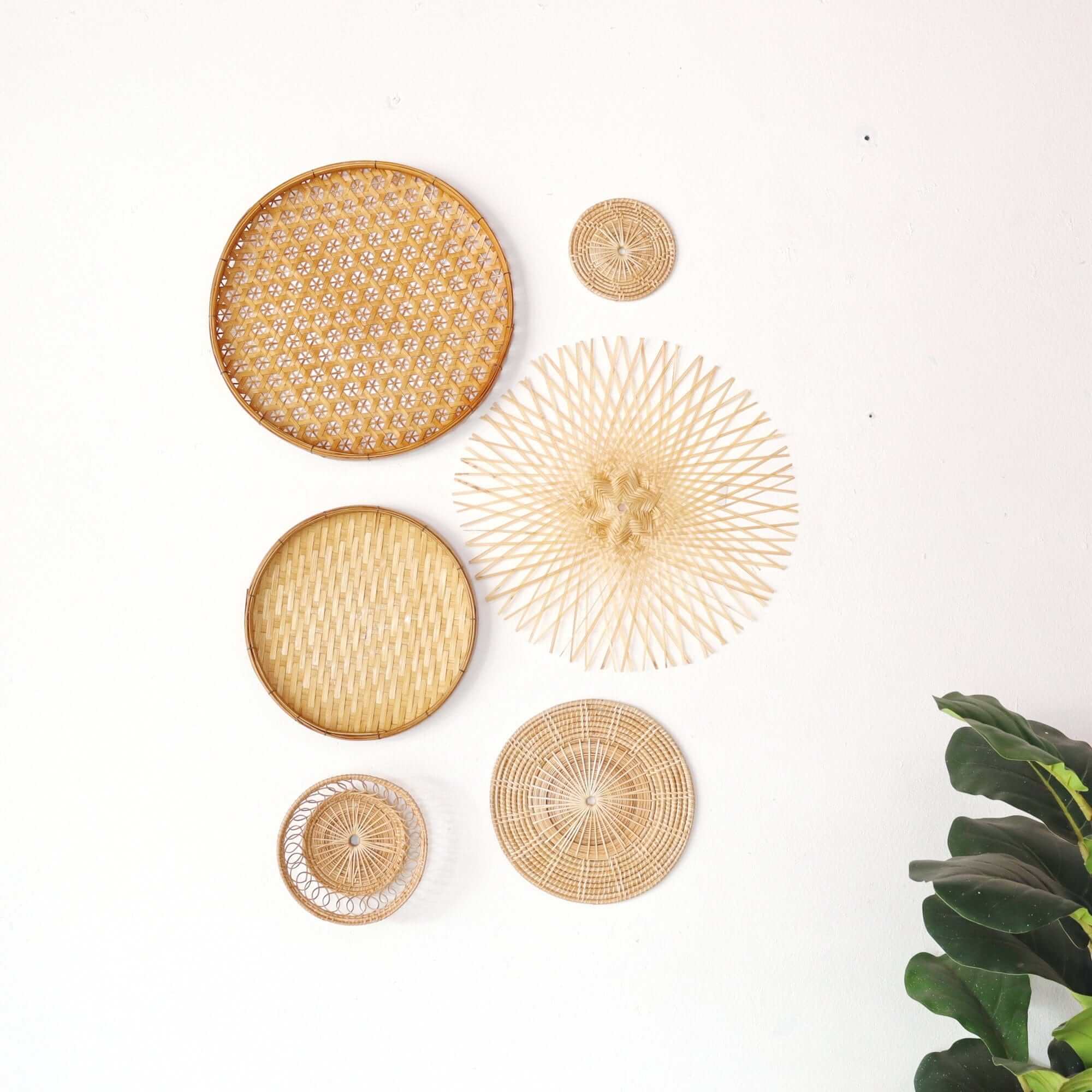 Bamboo And Rattan Wall Hanging Decor Set Of 6 - Ma Di Son By Thaihome - Image 3