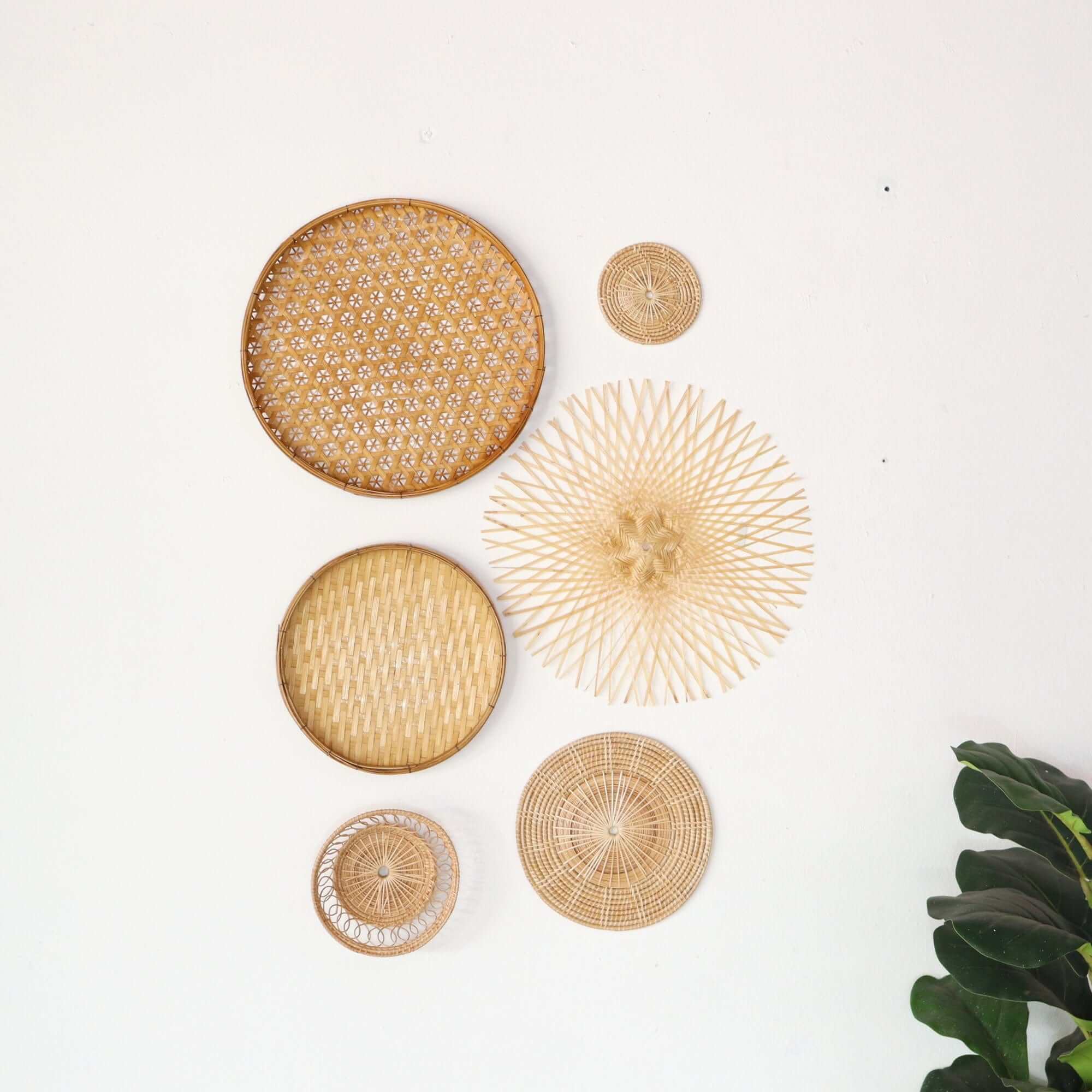 Bamboo And Rattan Wall Hanging Decor Set Of 6 - Ma Di Son By Thaihome - Image 7