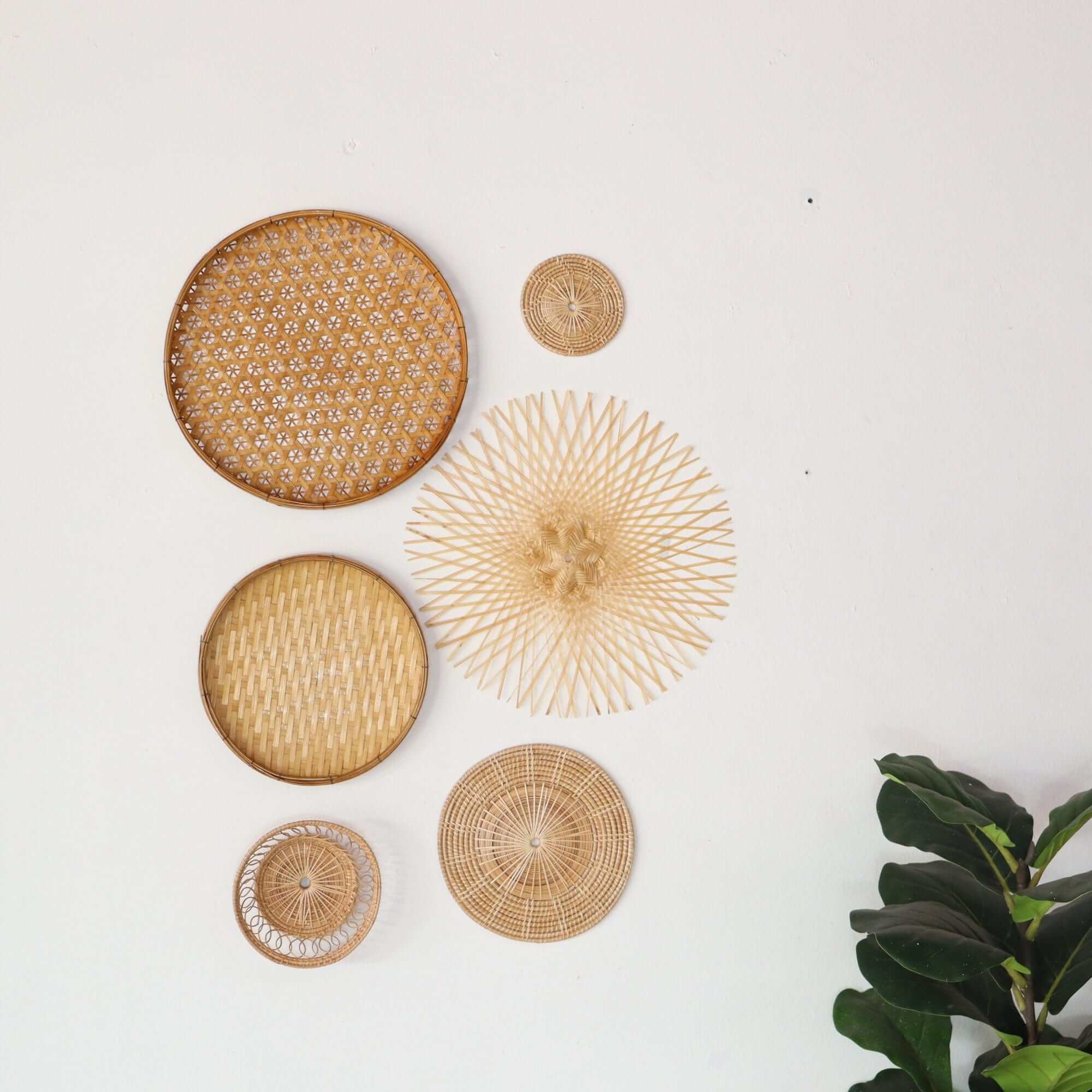 Bamboo And Rattan Wall Hanging Decor Set Of 6 - Ma Di Son By Thaihome - Image 8