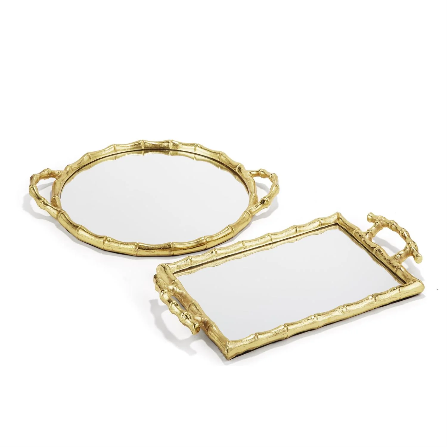 Bamboo Mirror Tray Asst 2 Designs By Tozai Home - Image 2