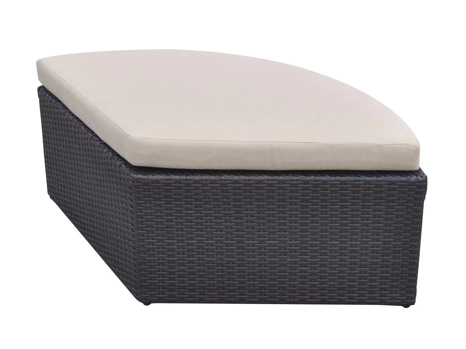 Barbados 9 piece Wicker Outdoor Patio Set in Black Powder Coated Finish with Water Resistant Beige Fabric Cushions By Armen Living - Image 2