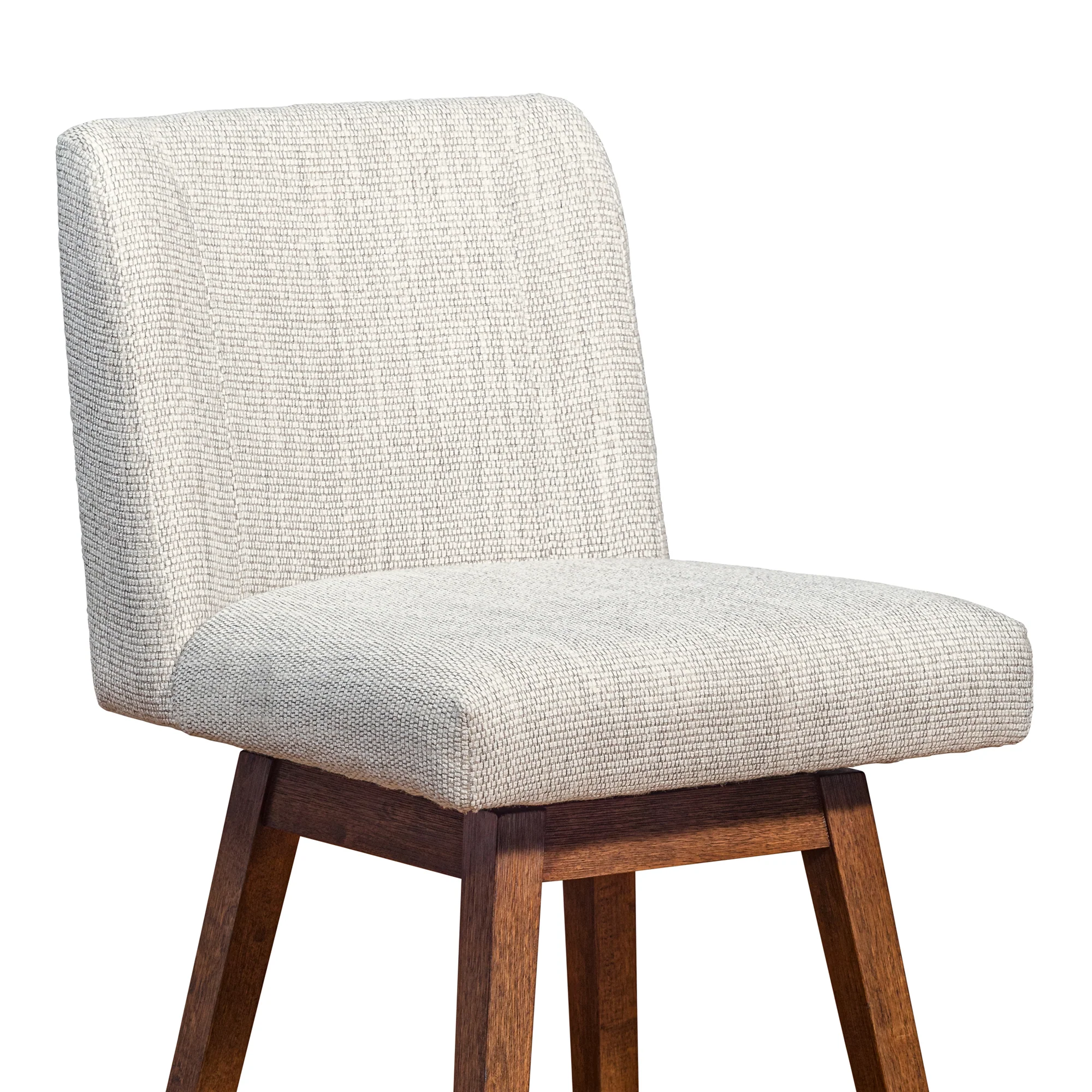 Basila Swivel Counter Stool in Brown Oak Wood Finish with Beige Fabric By Armen Living - Image 7