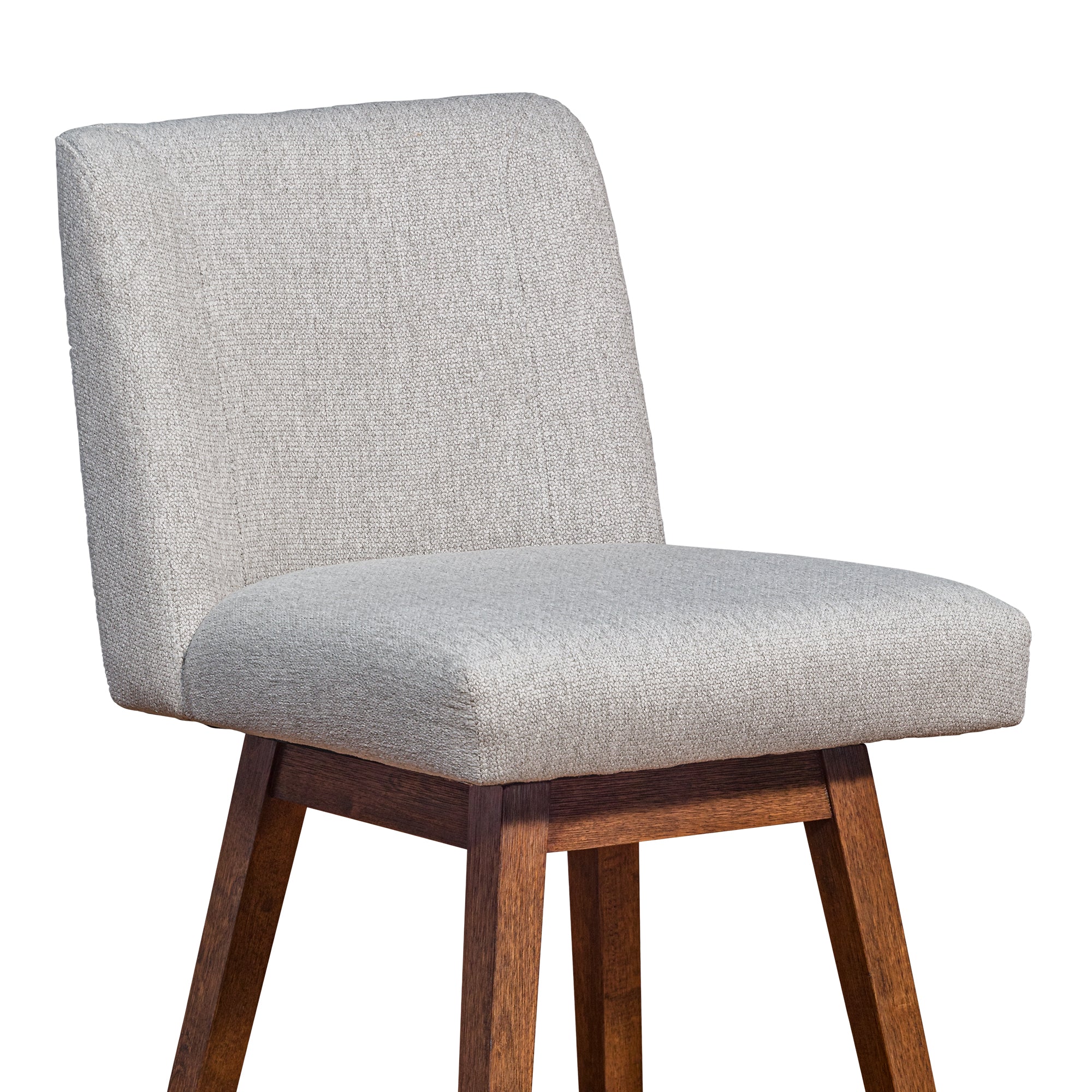 Basila Swivel Counter Stool in Brown Oak Wood Finish with Taupe Fabric By Armen Living - Image 7
