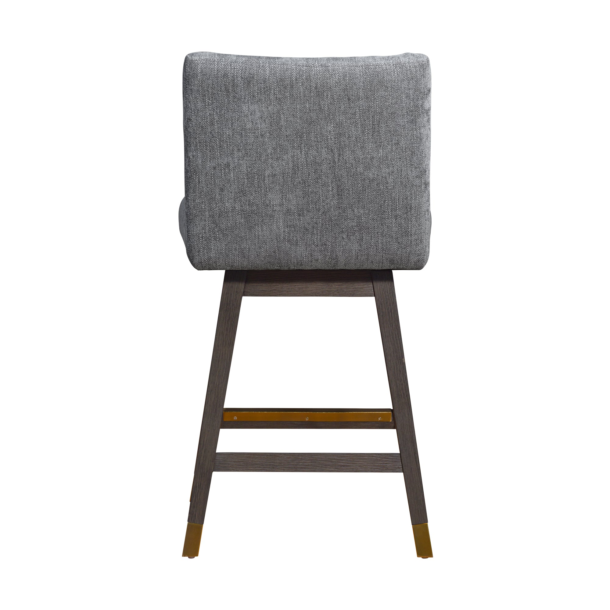 Basila Swivel Counter Stool in Grey Oak Wood Finish with Grey Fabric By Armen Living - Image 6