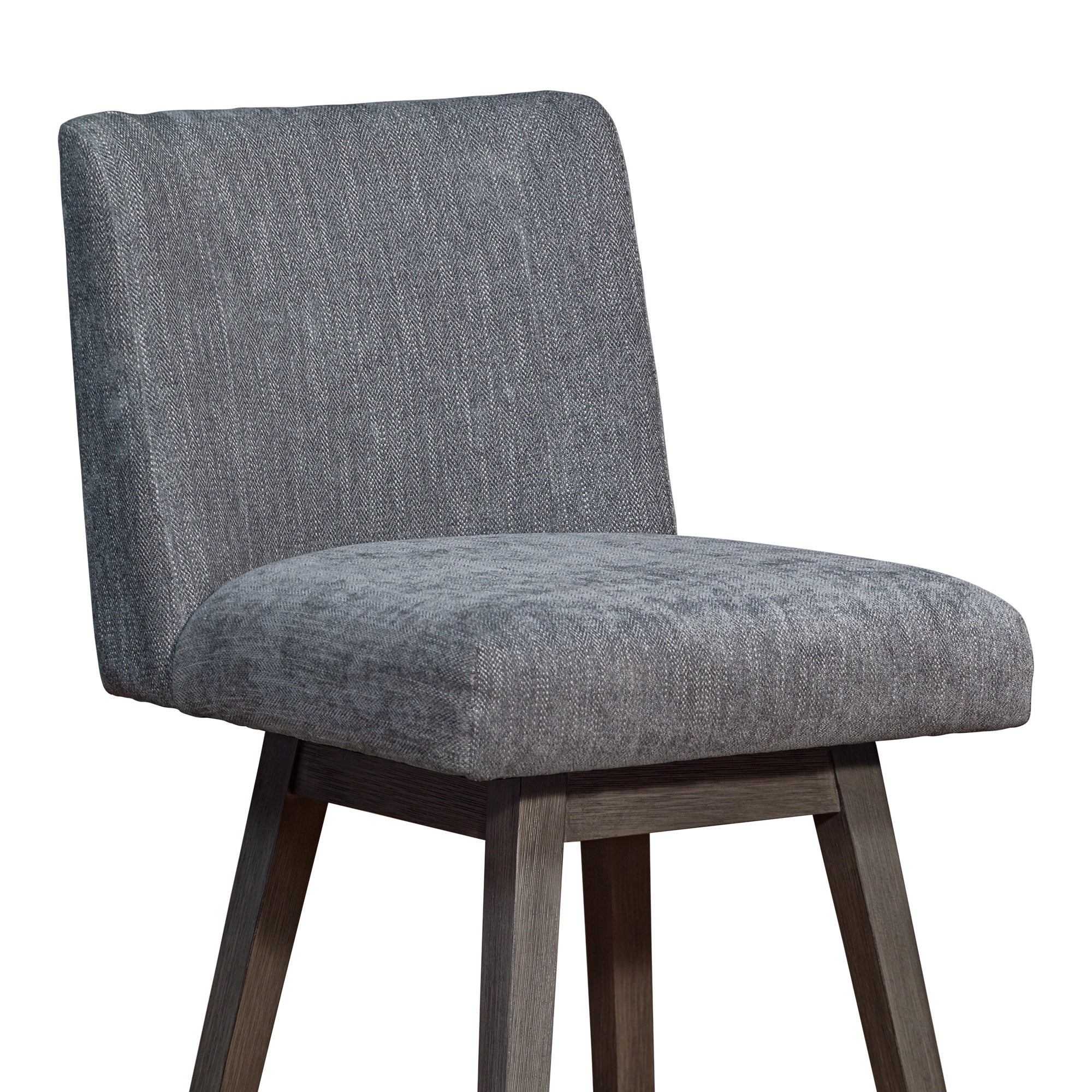 Basila Swivel Counter Stool in Grey Oak Wood Finish with Grey Fabric By Armen Living - Image 7