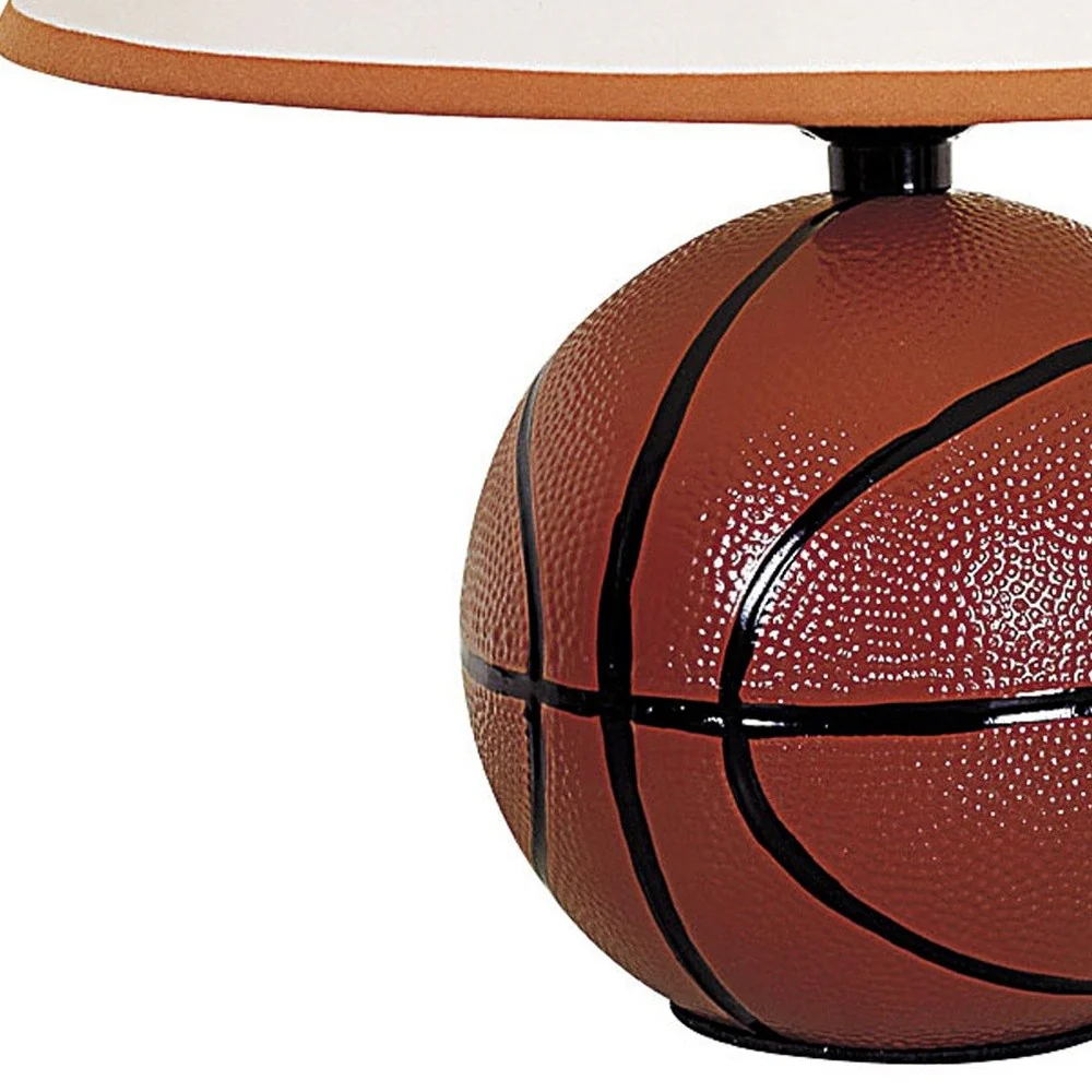Basketball Shaped Table Lamp with White Shade By Homeroots - Image 3