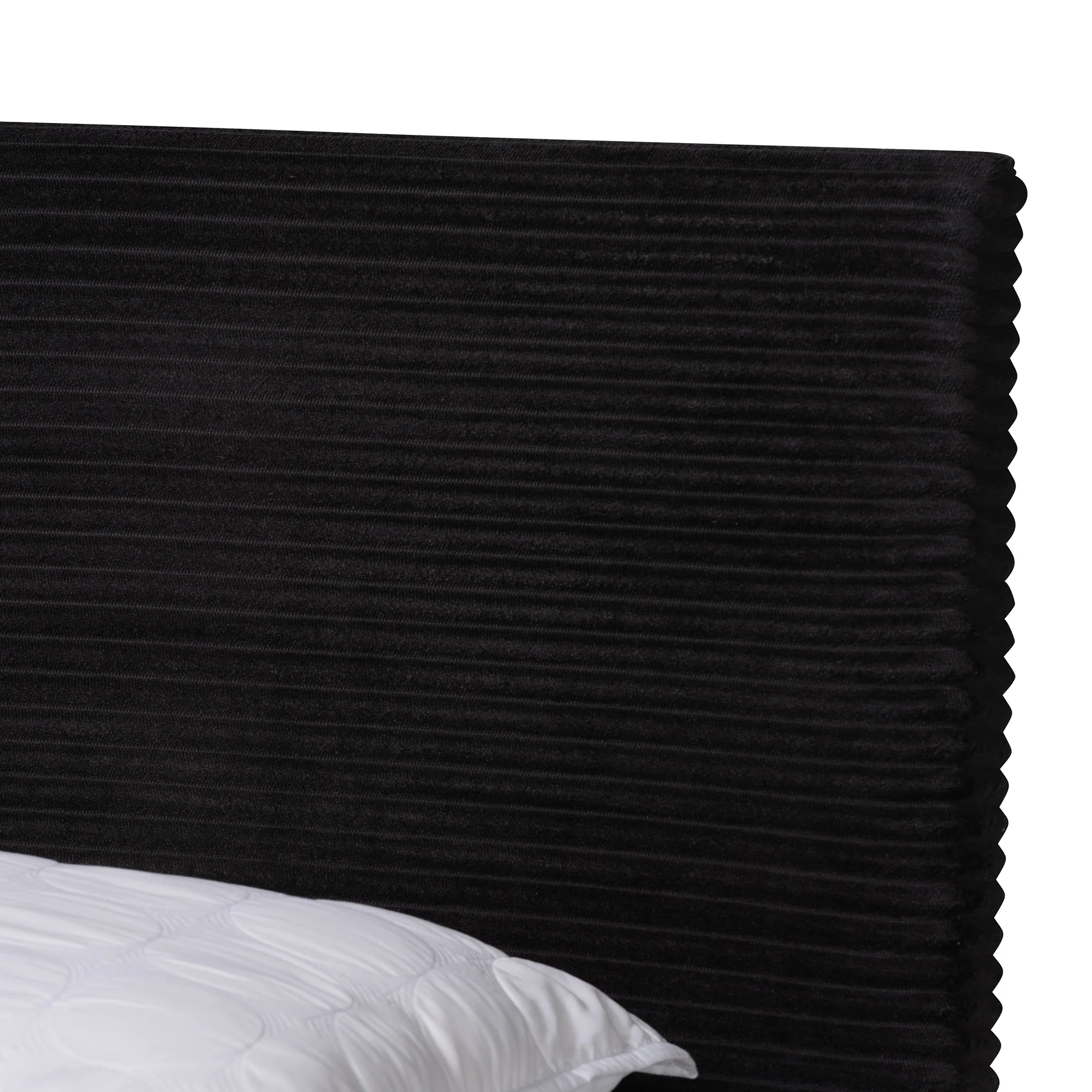 Baxton Studio Abberton Modern and Contemporary Black Velvet and Gold Metal Queen Size Panel Bed - Image 5