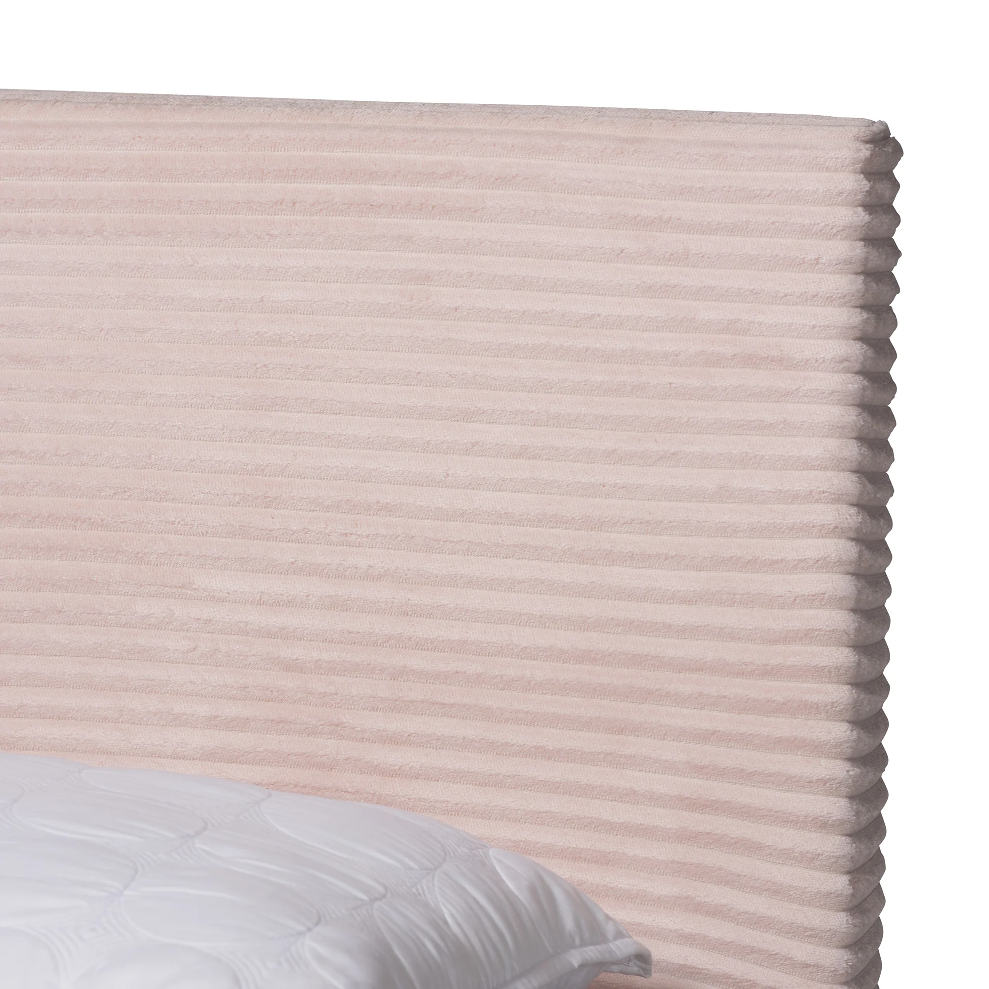 Baxton Studio Abberton Modern and Contemporary Light Pink Velvet and Gold Metal Queen Size Panel Bed - Image 7